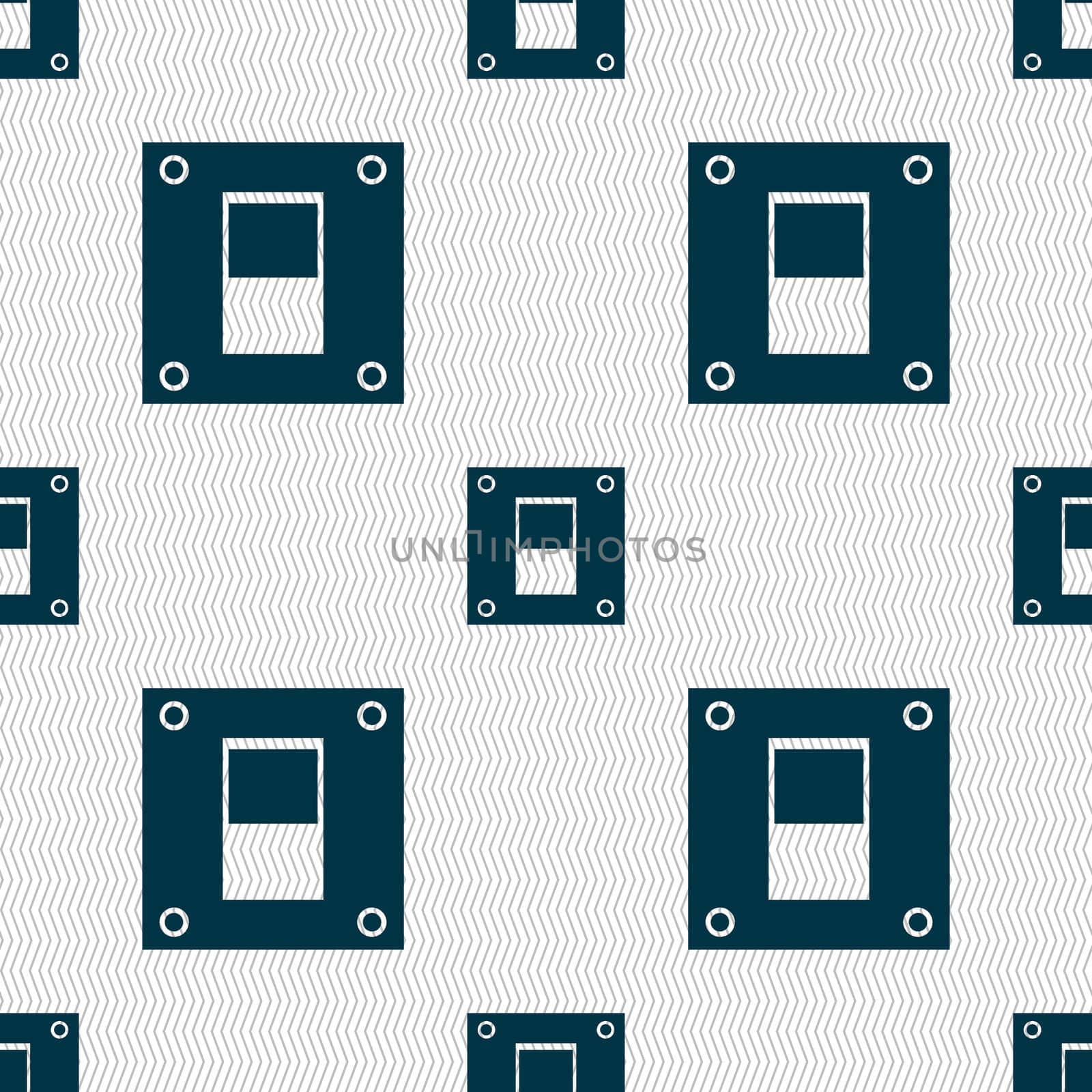 Power switch icon sign. Seamless abstract background with geometric shapes. illustration