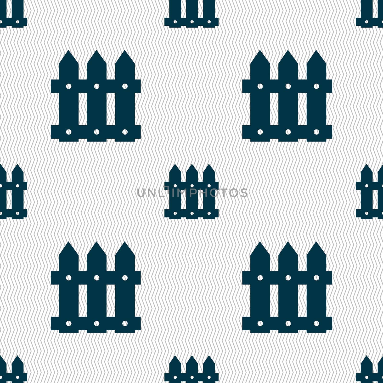 Fence icon sign. Seamless abstract background with geometric shapes. illustration