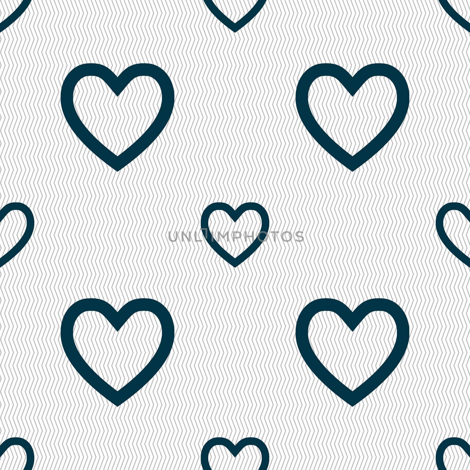 Heart sign icon. Love symbol. Seamless abstract background with geometric shapes. illustration