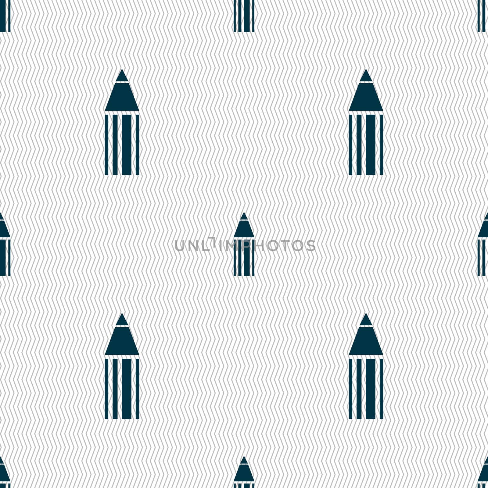 Pencil sign icon. Edit content button. Seamless abstract background with geometric shapes. illustration