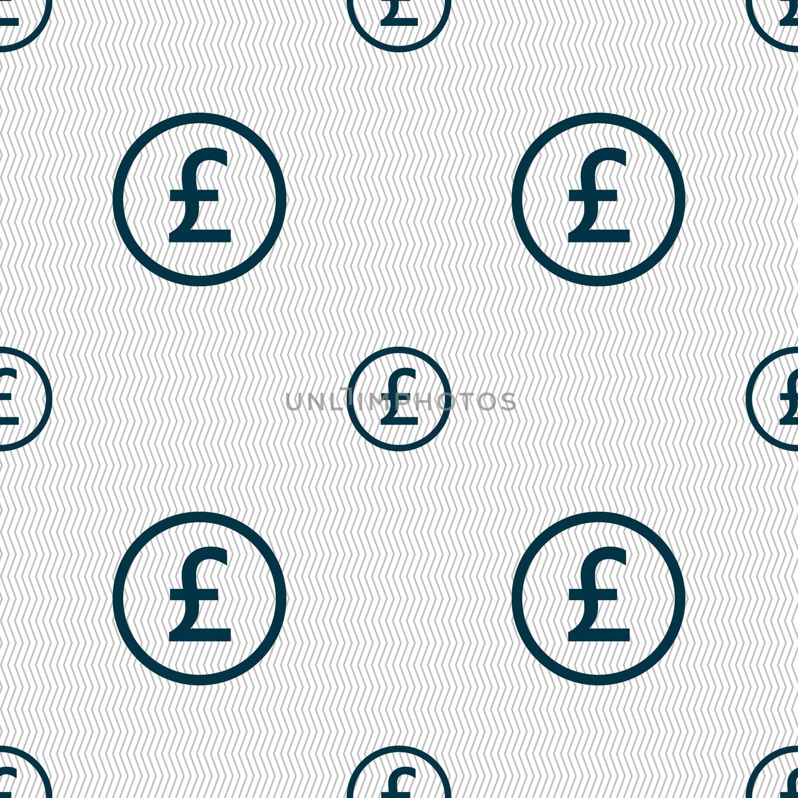 Pound sterling icon sign. Seamless abstract background with geometric shapes. illustration