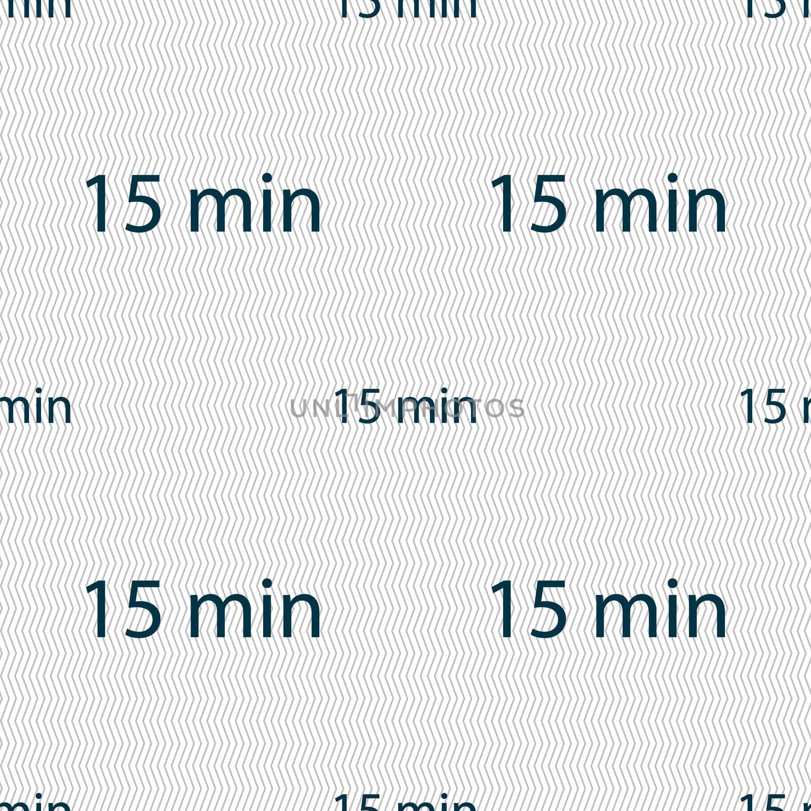 15 minutes sign icon. Seamless abstract background with geometric shapes. illustration