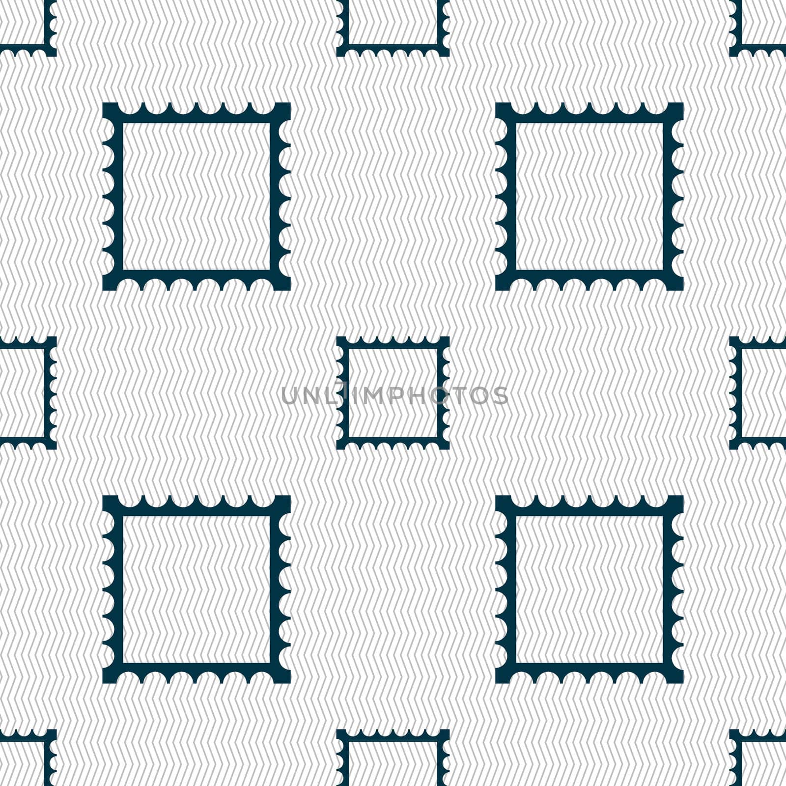 Photo frame template icon sign. Seamless abstract background with geometric shapes. illustration