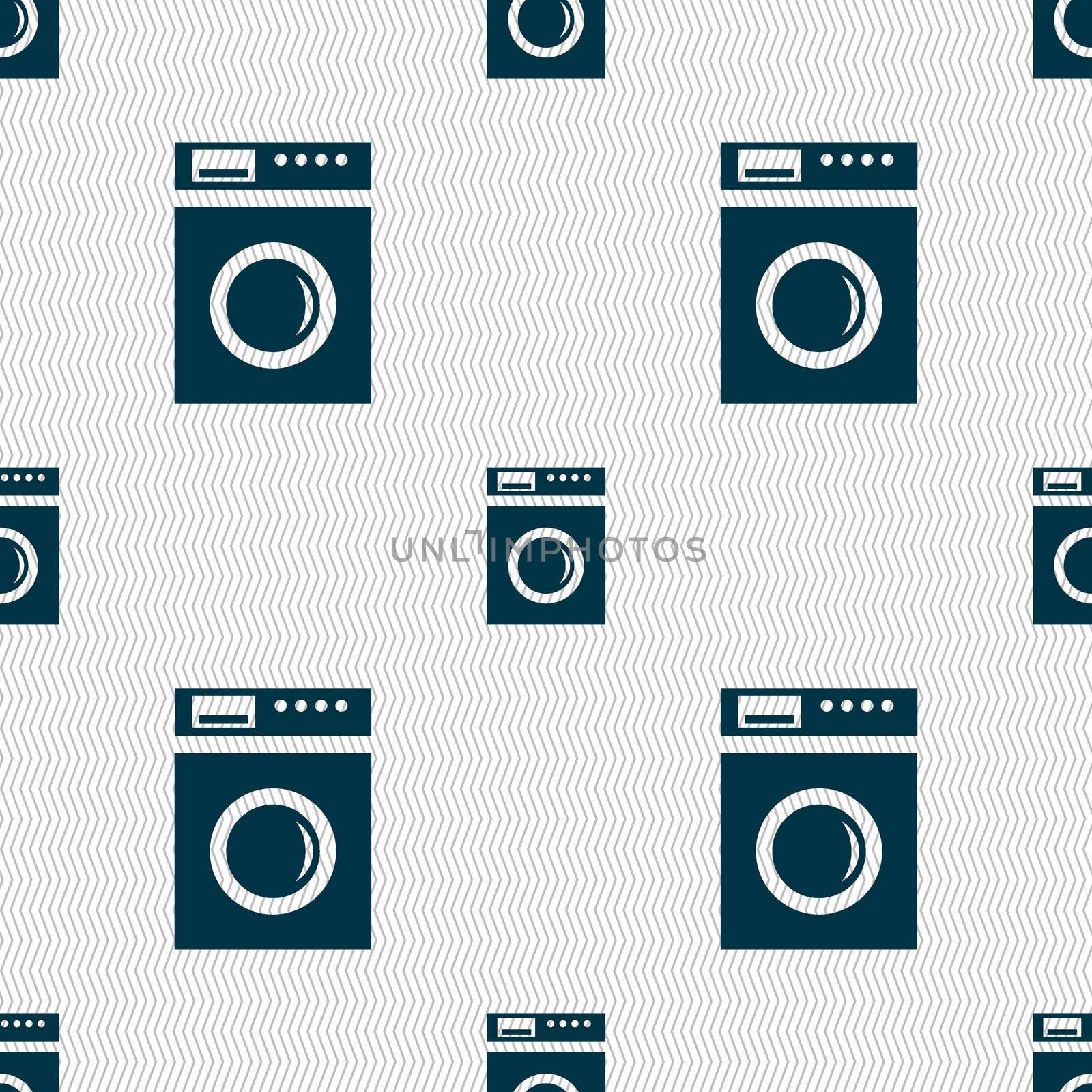 washing machine icon sign. Seamless abstract background with geometric shapes. illustration