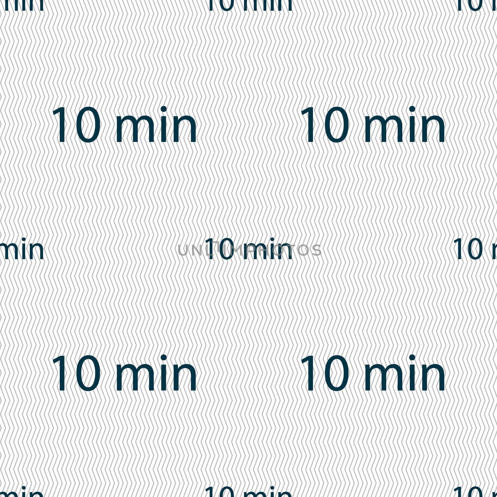 10 minutes sign icon. Seamless abstract background with geometric shapes. illustration