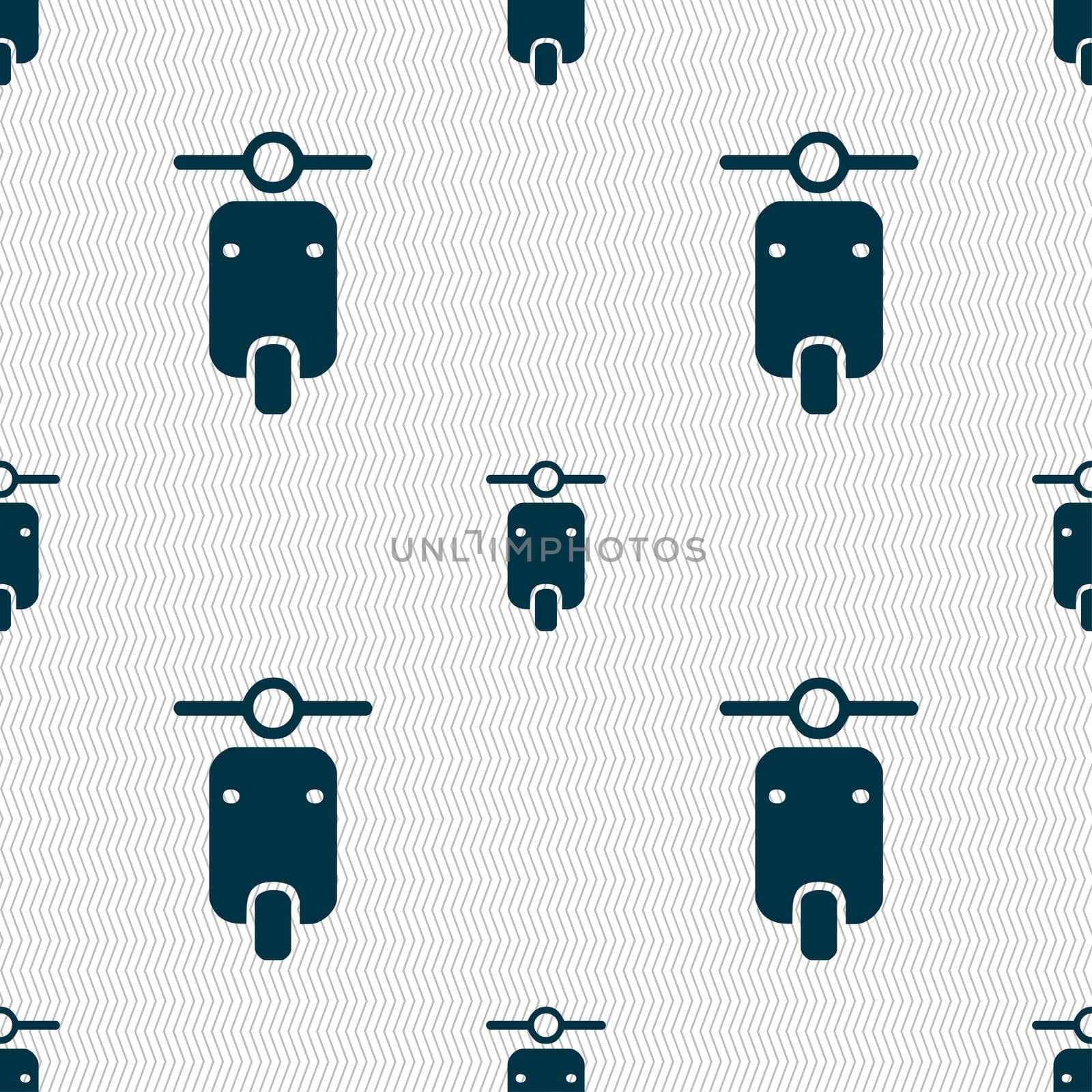 motorcycle icon sign. Seamless pattern with geometric texture.  by serhii_lohvyniuk