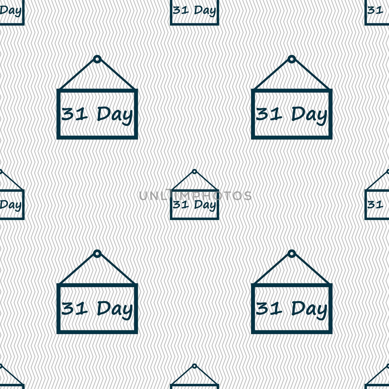 Calendar day, 31 days icon sign. Seamless abstract background with geometric shapes. illustration