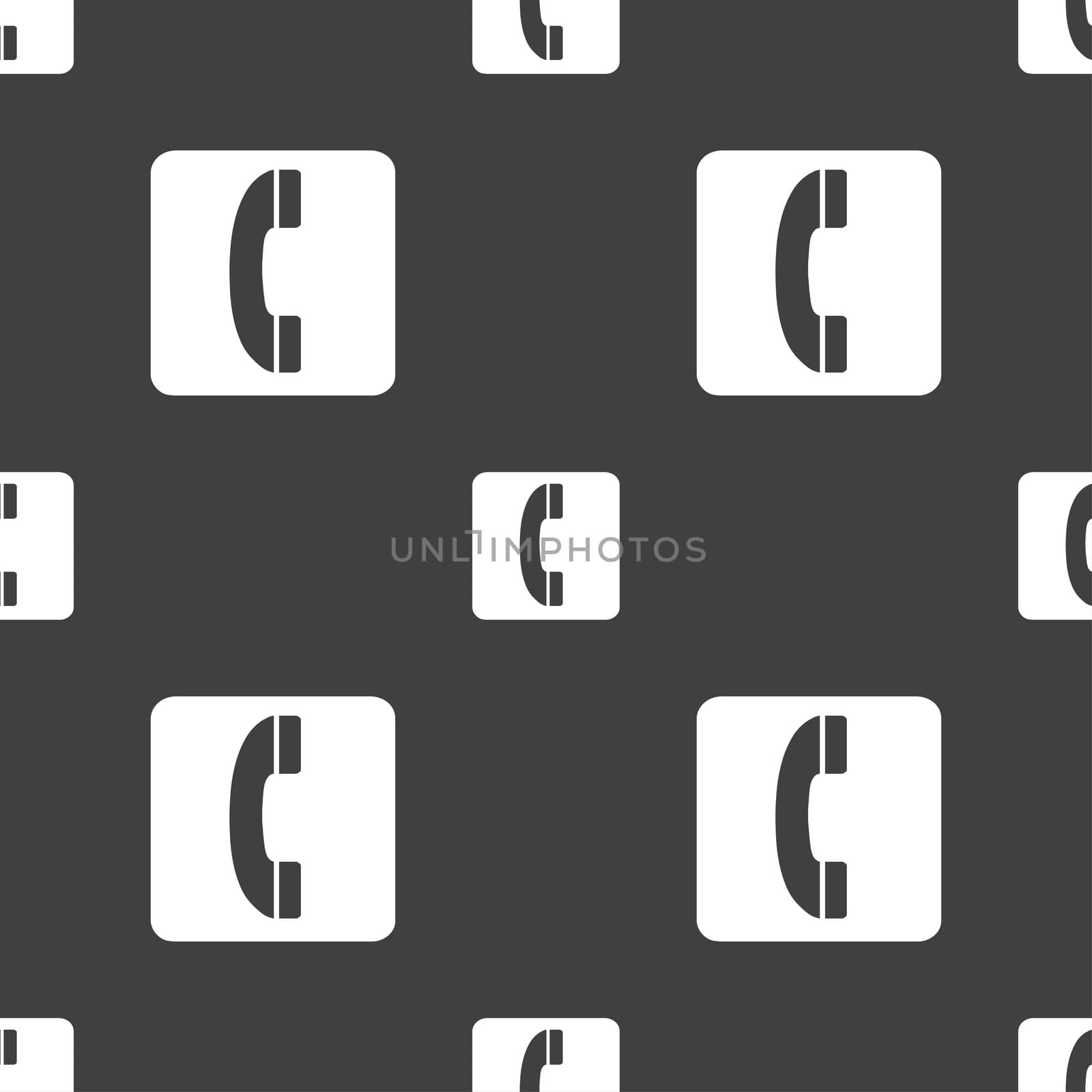 handset icon sign. Seamless pattern on a gray background. illustration