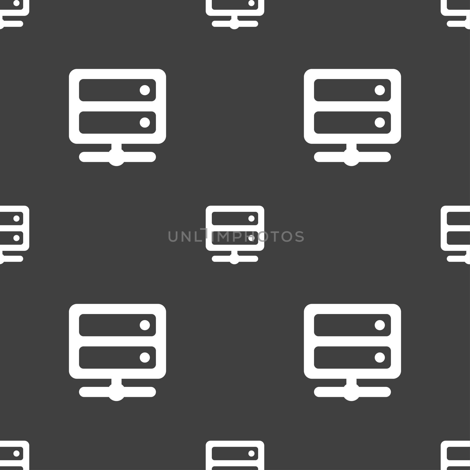 Server icon sign. Seamless pattern on a gray background. illustration