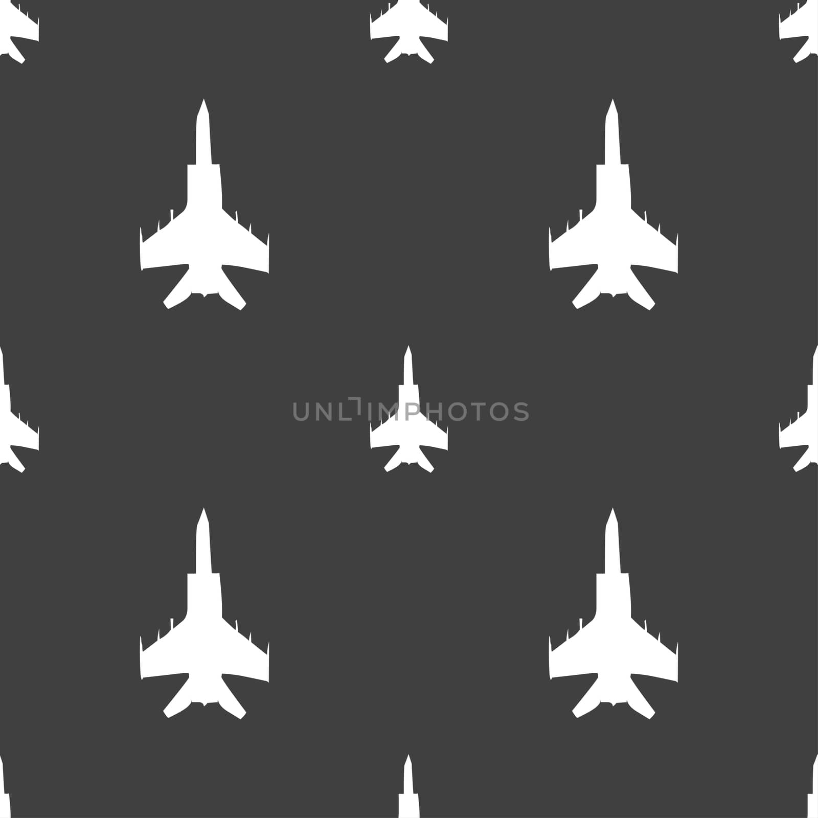 fighter icon sign. Seamless pattern on a gray background. illustration