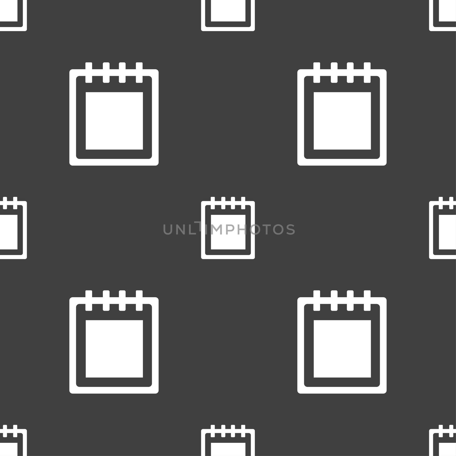 Notepad icon sign. Seamless pattern on a gray background. illustration