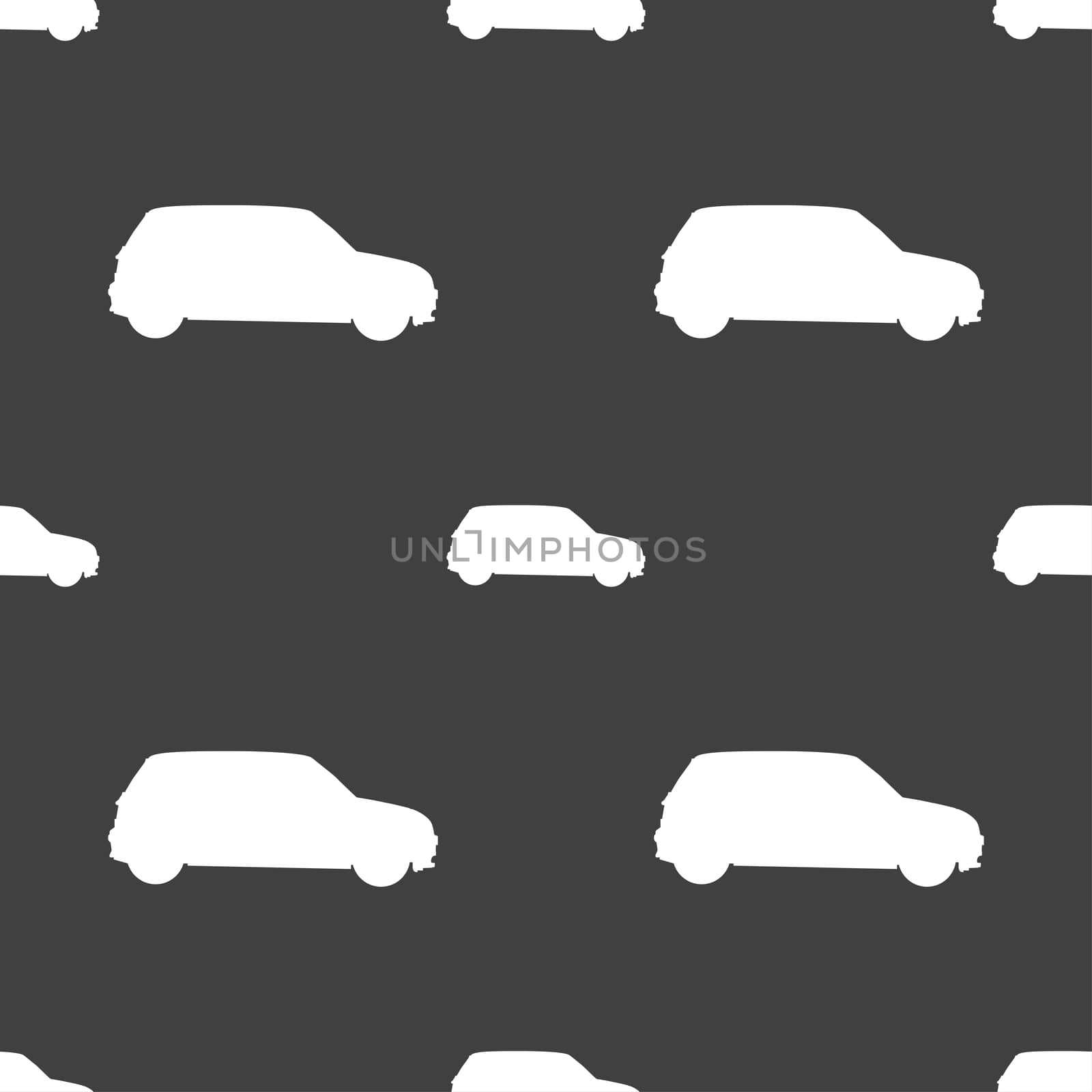 Jeep icon sign. Seamless pattern on a gray background.  by serhii_lohvyniuk