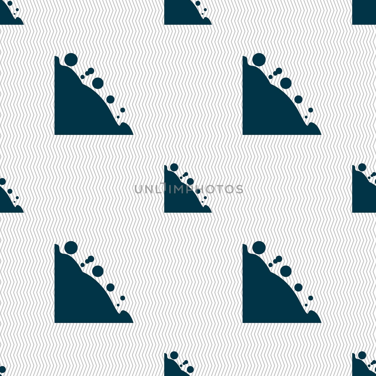 Rockfall icon. Seamless abstract background with geometric shapes. illustration