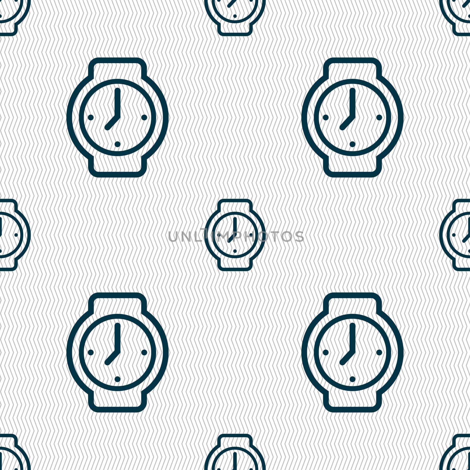watches icon sign. Seamless pattern with geometric texture. illustration