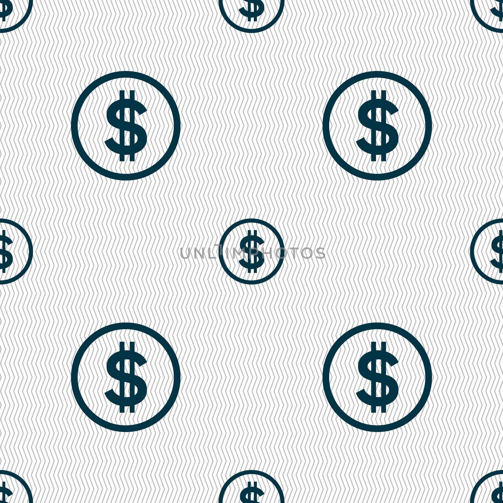 Dollar icon sign. Seamless abstract background with geometric shapes. illustration