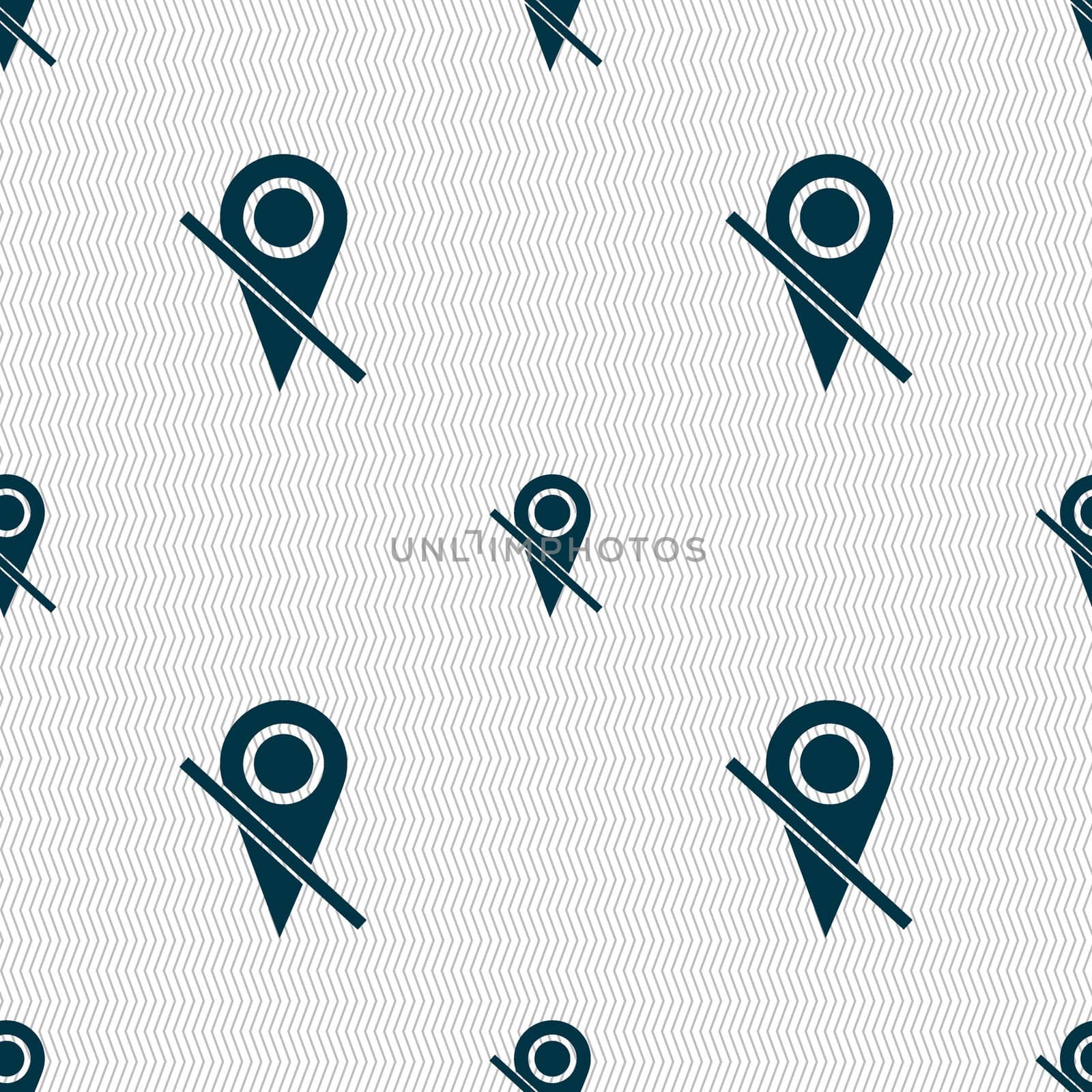 Map pointer icon sign. Seamless abstract background with geometric shapes.  by serhii_lohvyniuk