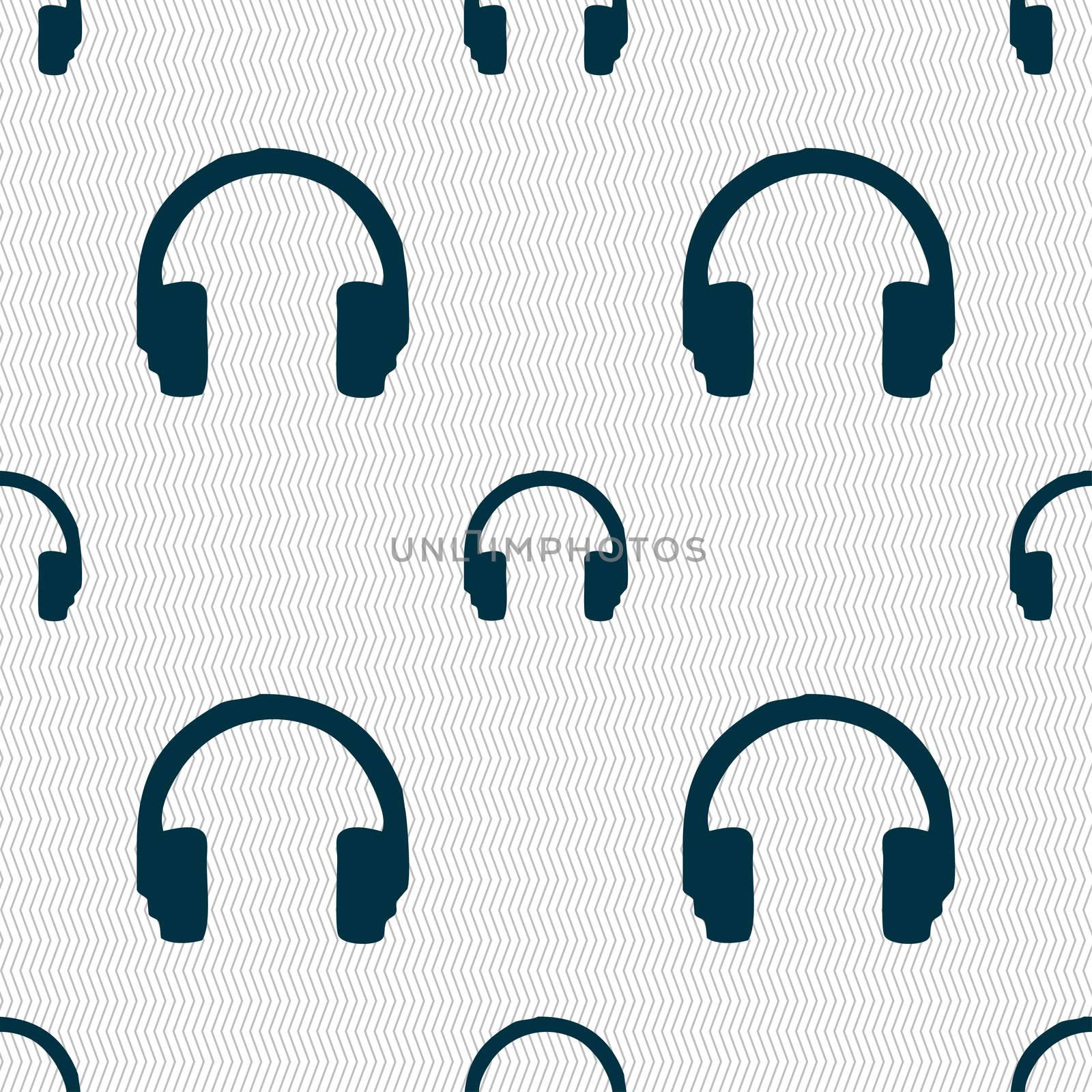 headsets icon sign. Seamless pattern with geometric texture.  by serhii_lohvyniuk