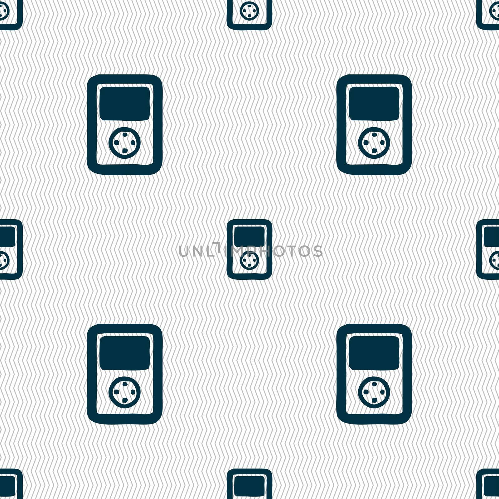 Tetris, video game console icon sign. Seamless pattern with geometric texture.  by serhii_lohvyniuk