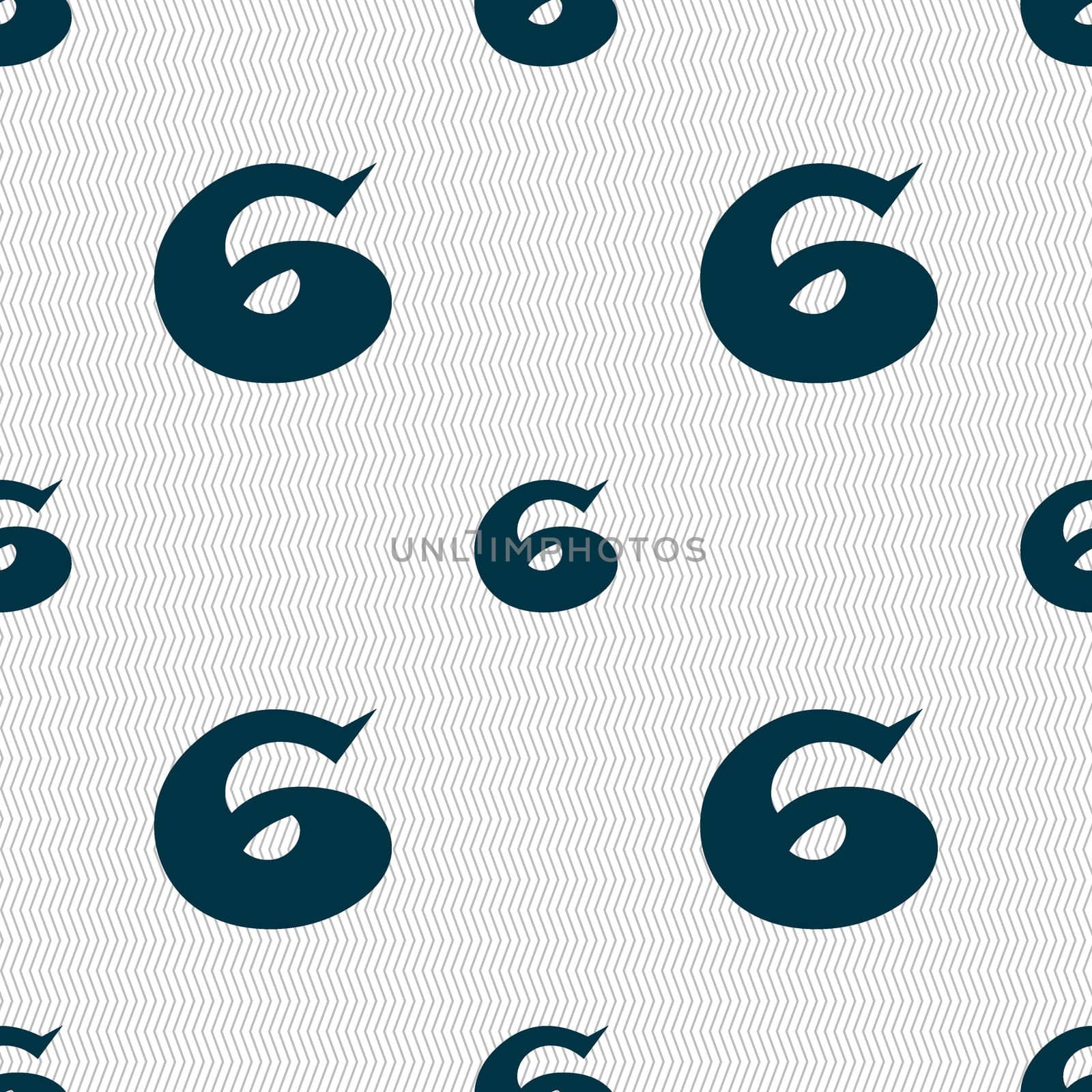 number six icon sign. Seamless abstract background with geometric shapes.  by serhii_lohvyniuk