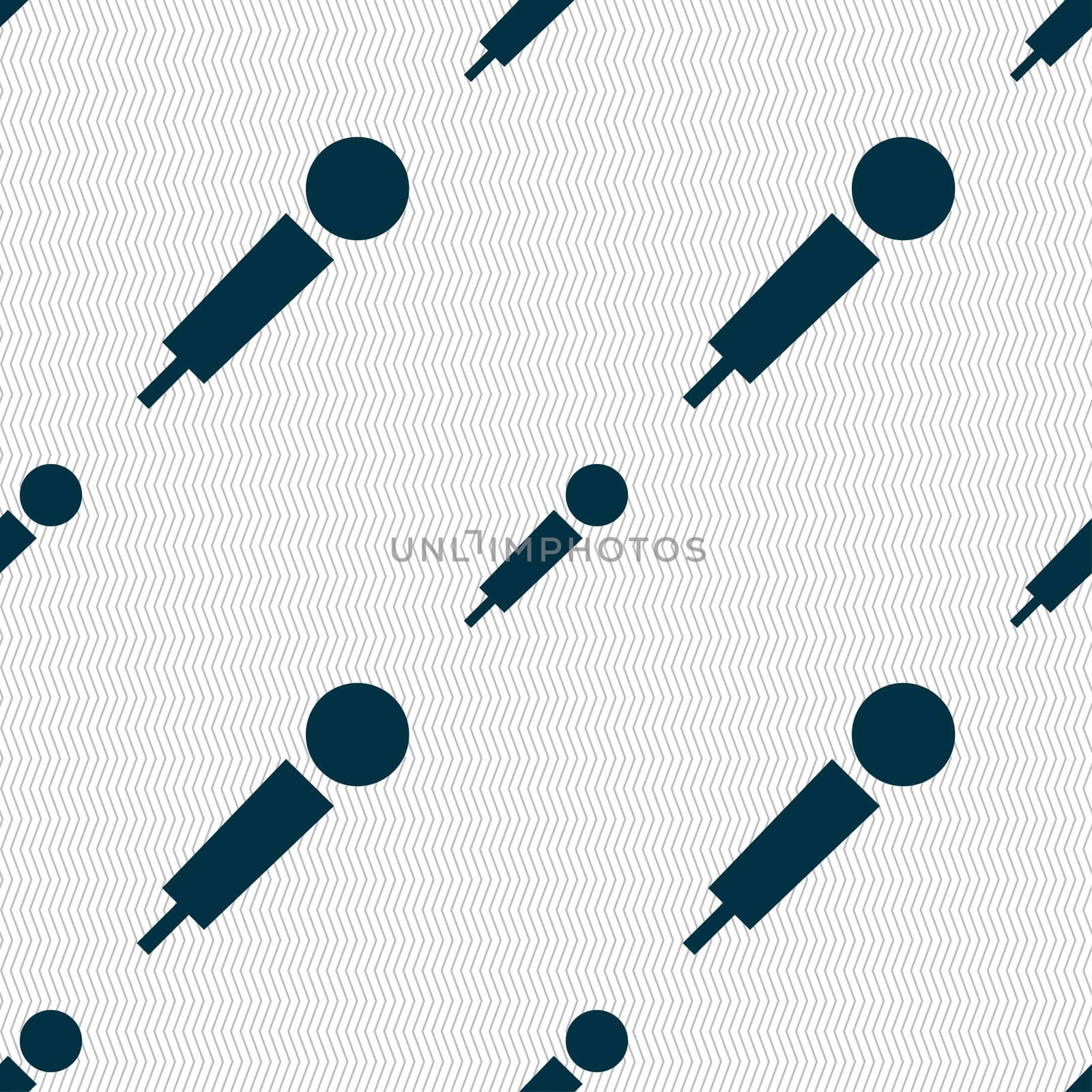 microphone icon sign. Seamless pattern with geometric texture. illustration