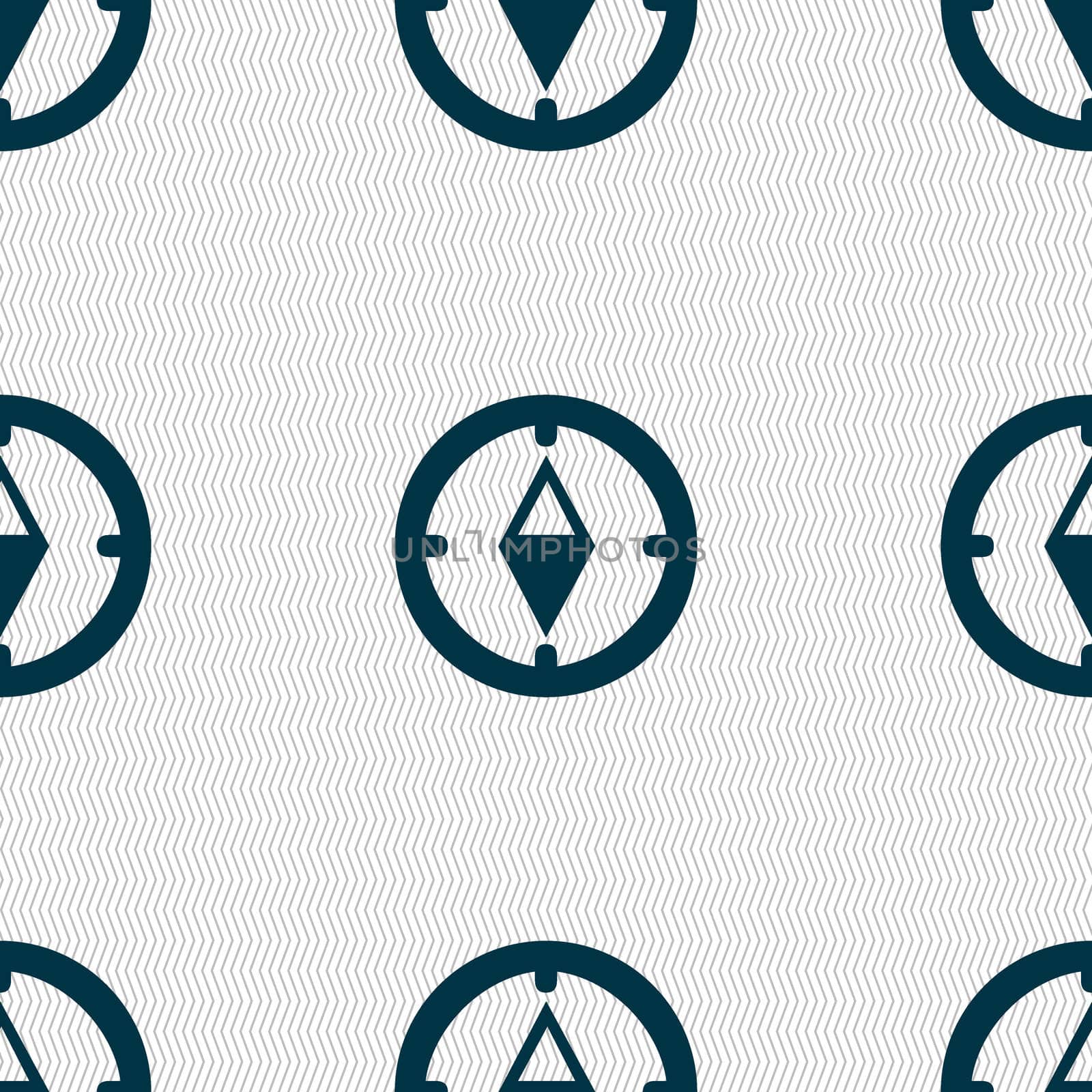 Compass sign icon. Windrose navigation symbol. Seamless abstract background with geometric shapes. illustration