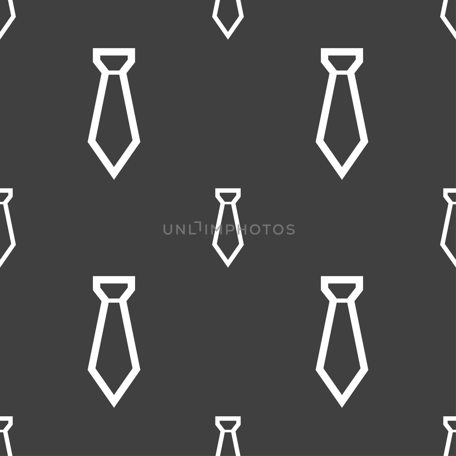 Tie icon sign. Seamless pattern on a gray background.  by serhii_lohvyniuk