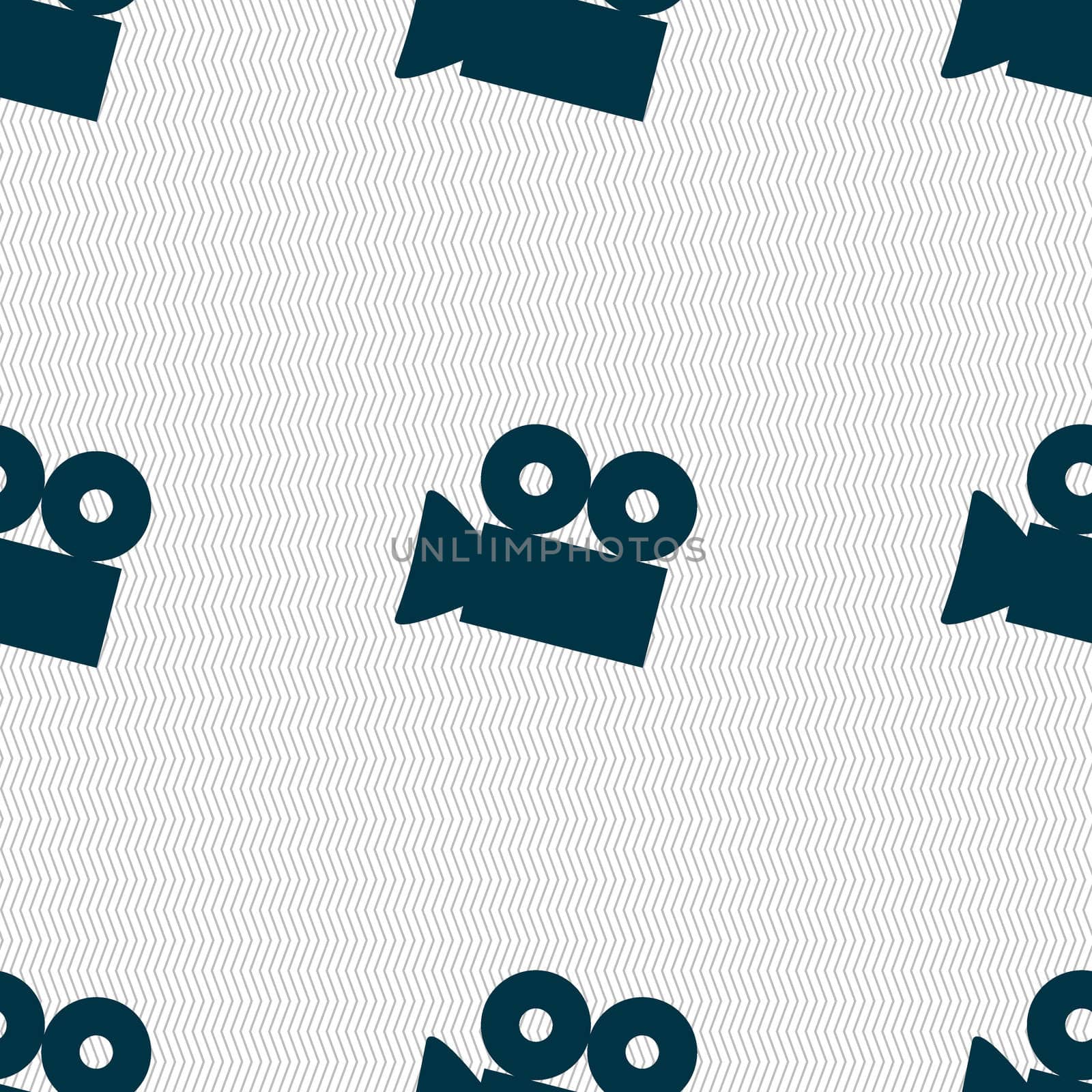 Video camera sign icon. content button. Seamless abstract background with geometric shapes.  by serhii_lohvyniuk