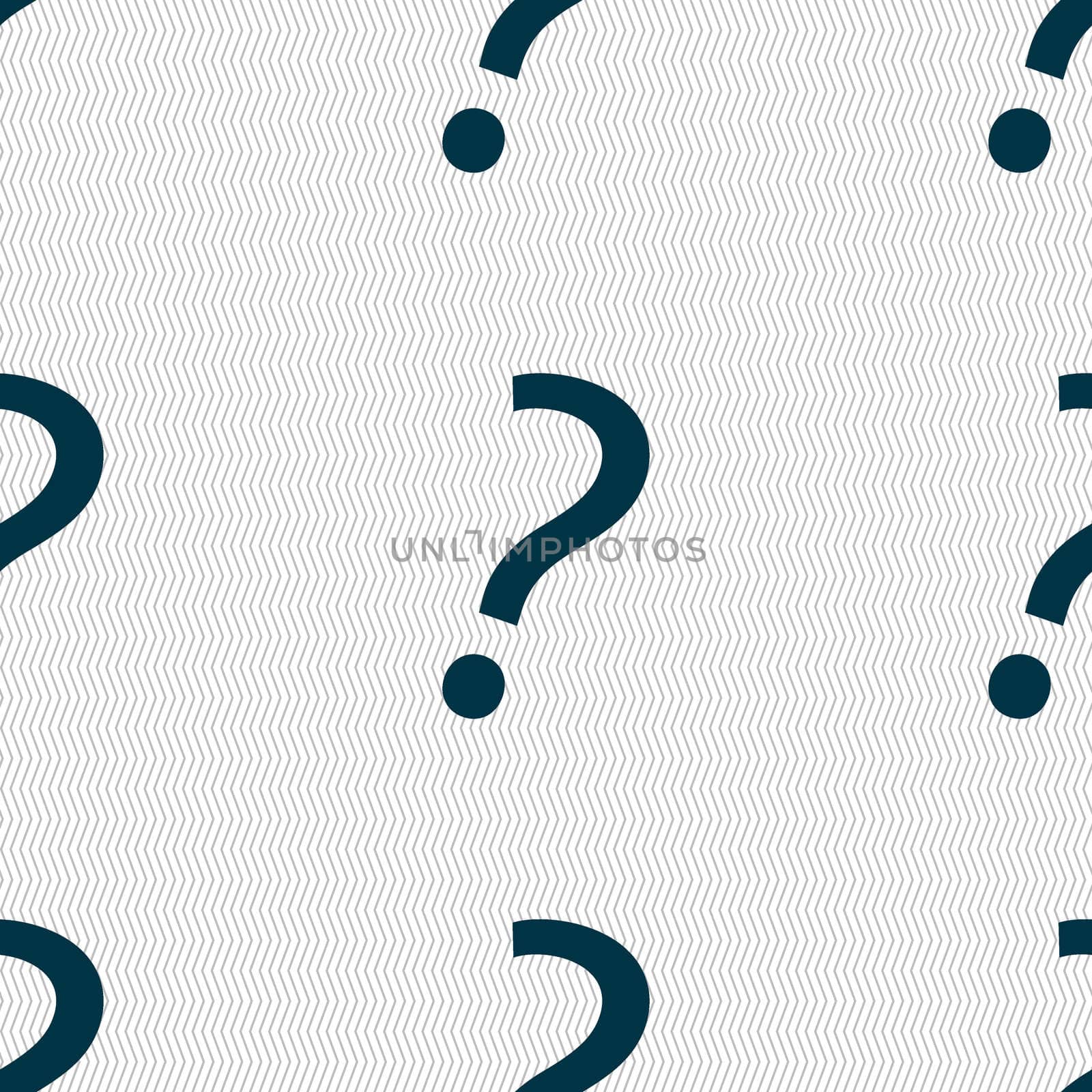 Question mark sign icon. Help symbol. FAQ sign. Seamless abstract background with geometric shapes. illustration