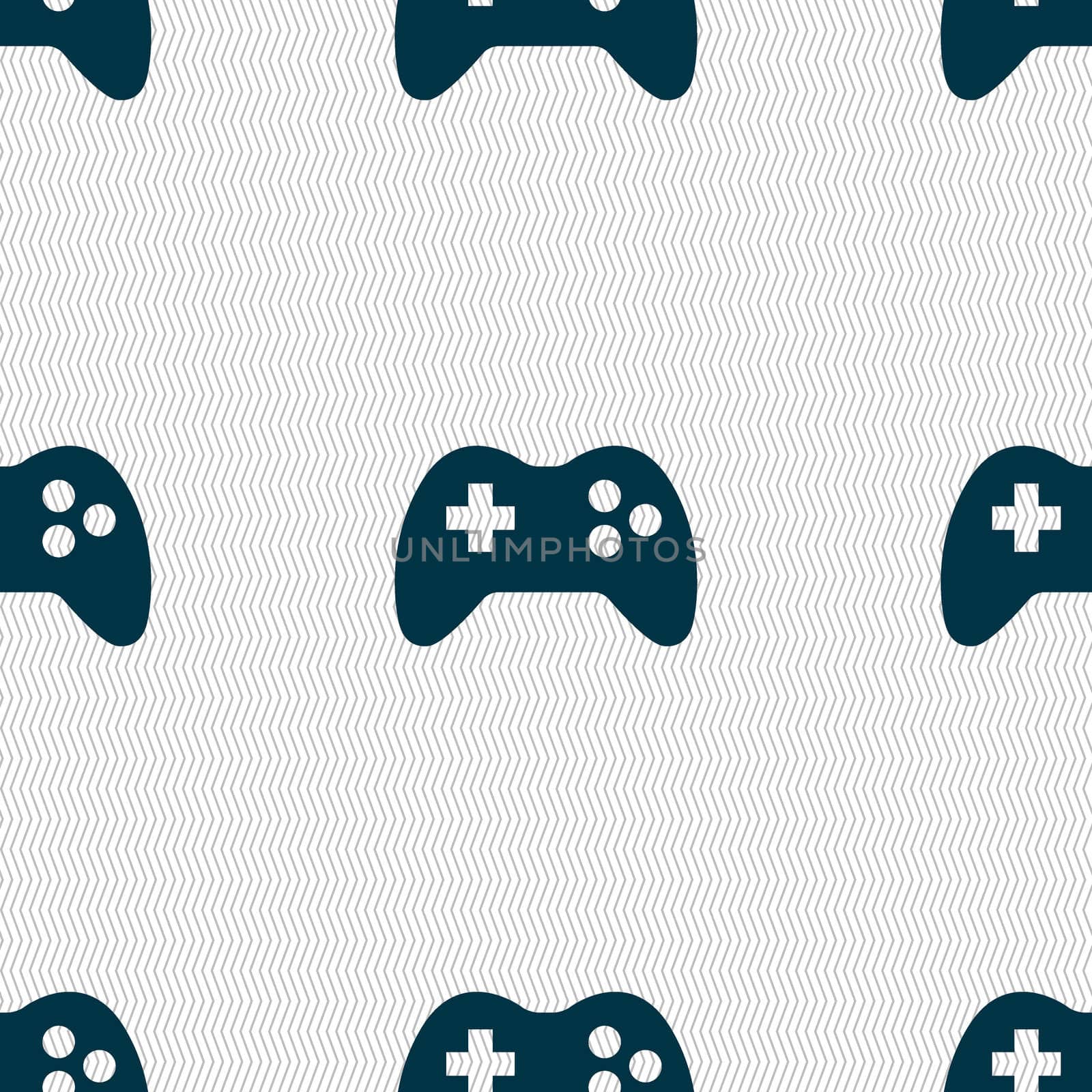 Joystick sign icon. Video game symbol. Seamless abstract background with geometric shapes.  by serhii_lohvyniuk