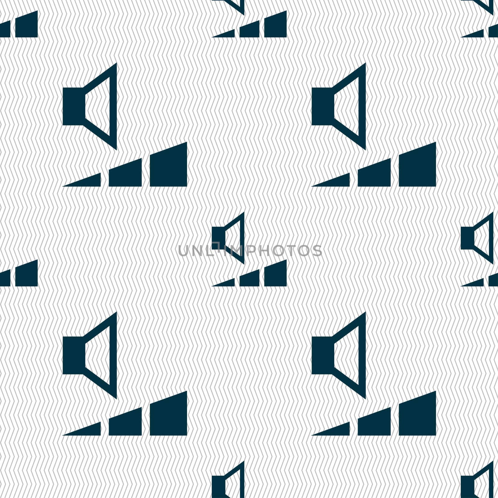 volume, sound icon sign. Seamless pattern with geometric texture. illustration