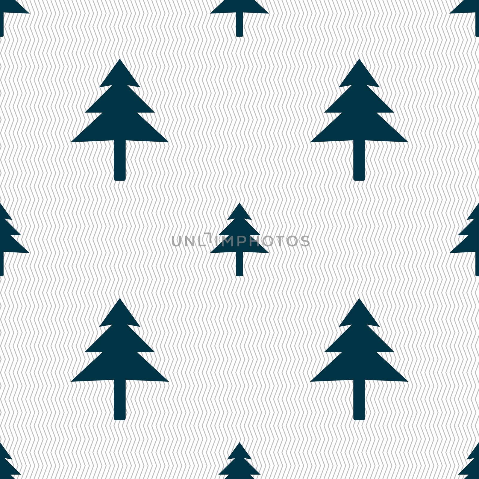 Christmas tree icon sign. Seamless pattern with geometric texture.  by serhii_lohvyniuk