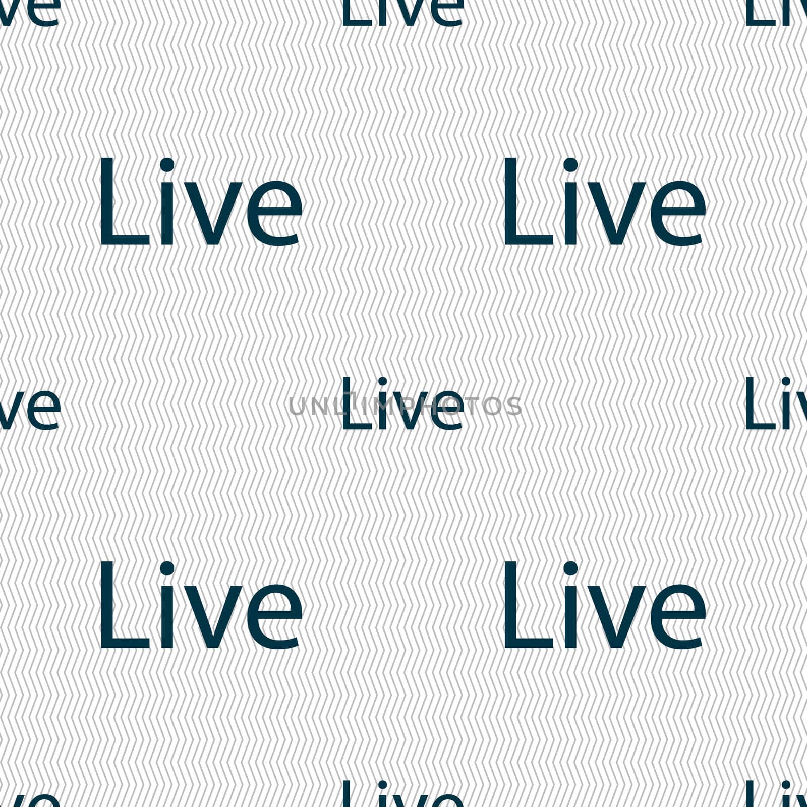 Live sign icon. Seamless abstract background with geometric shapes. illustration