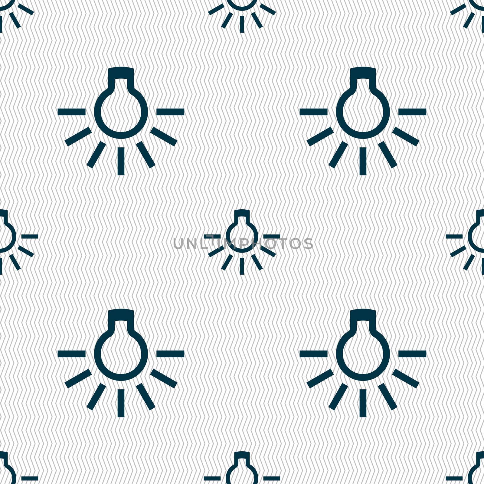 light bulb icon sign. Seamless pattern with geometric texture. illustration