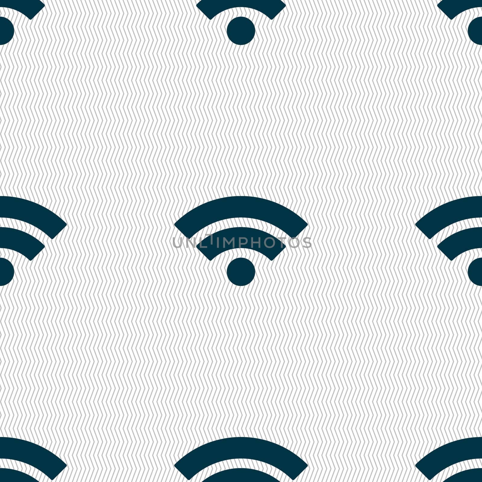 Wifi sign. Wi-fi symbol. Wireless Network icon. Wifi zone. Seamless abstract background with geometric shapes. illustration