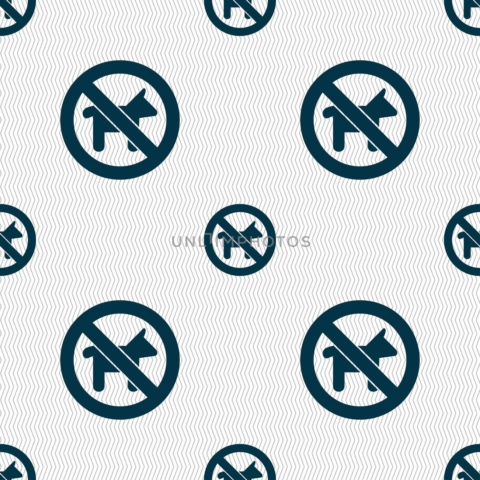 dog walking is prohibited icon sign. Seamless pattern with geometric texture.  by serhii_lohvyniuk