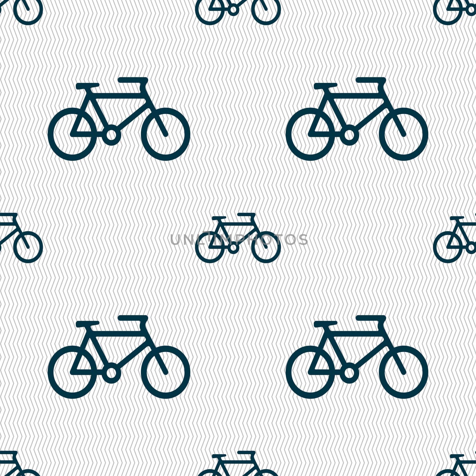 bike icon sign. Seamless pattern with geometric texture.  by serhii_lohvyniuk