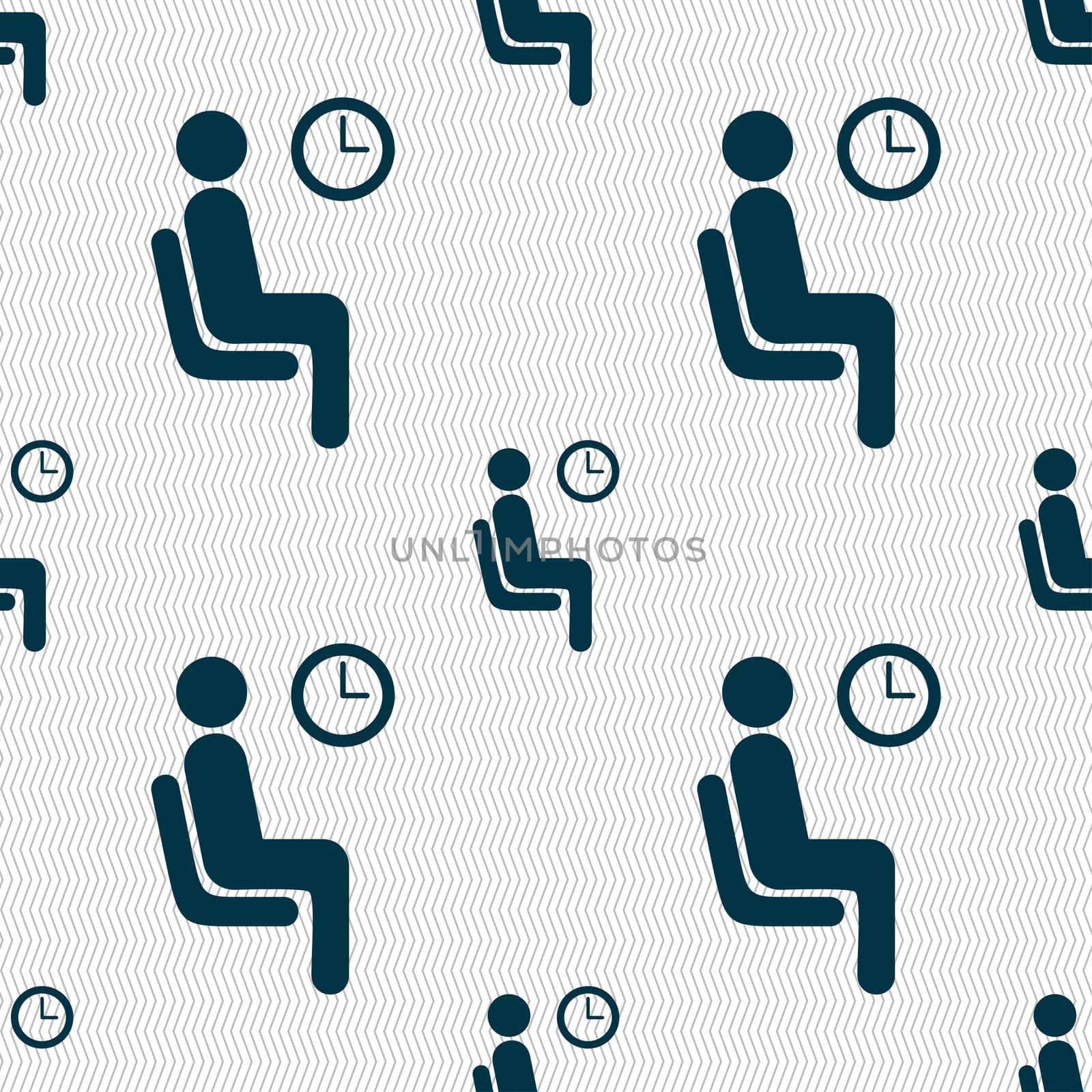 waiting icon sign. Seamless pattern with geometric texture. illustration