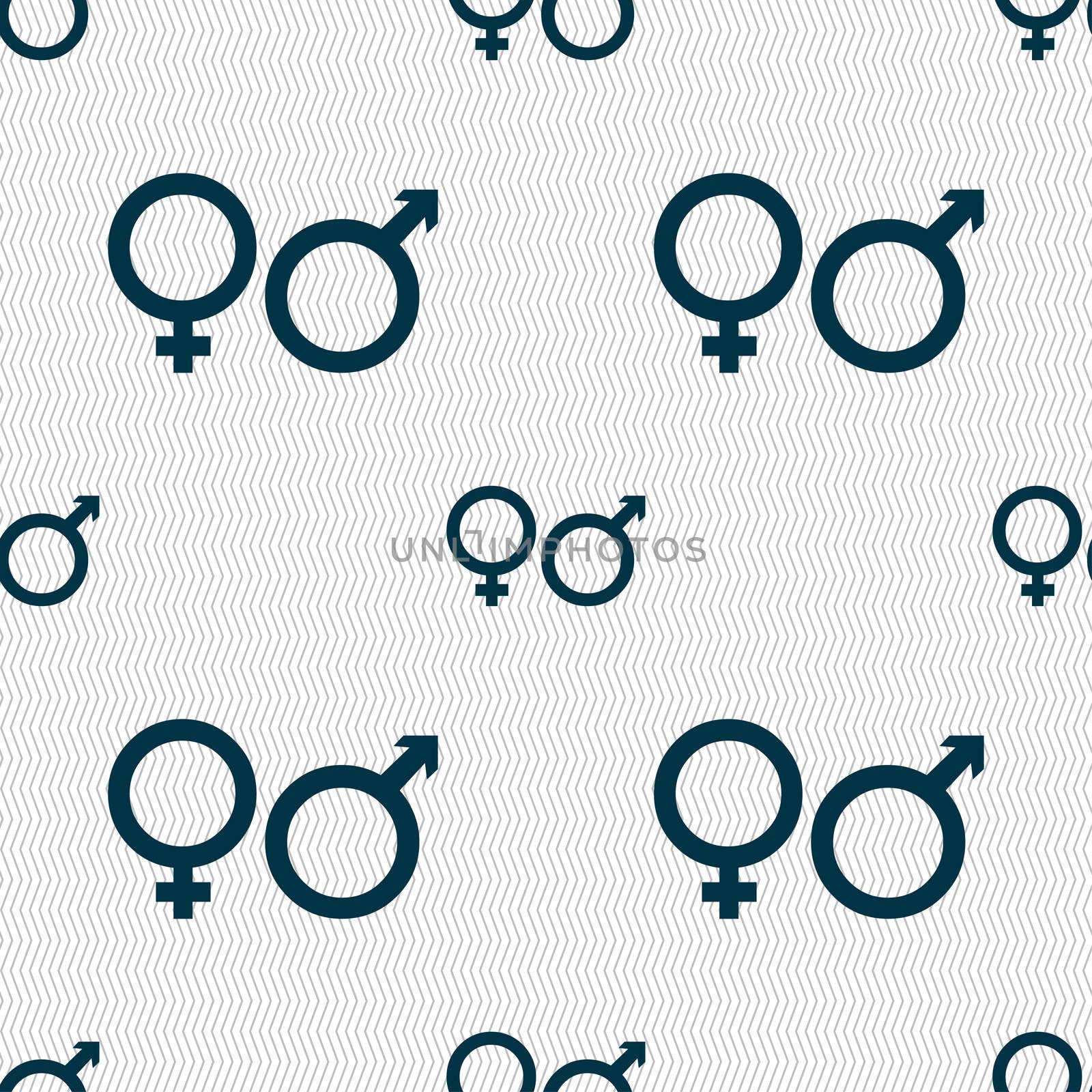 male and female icon sign. Seamless pattern with geometric texture.  by serhii_lohvyniuk