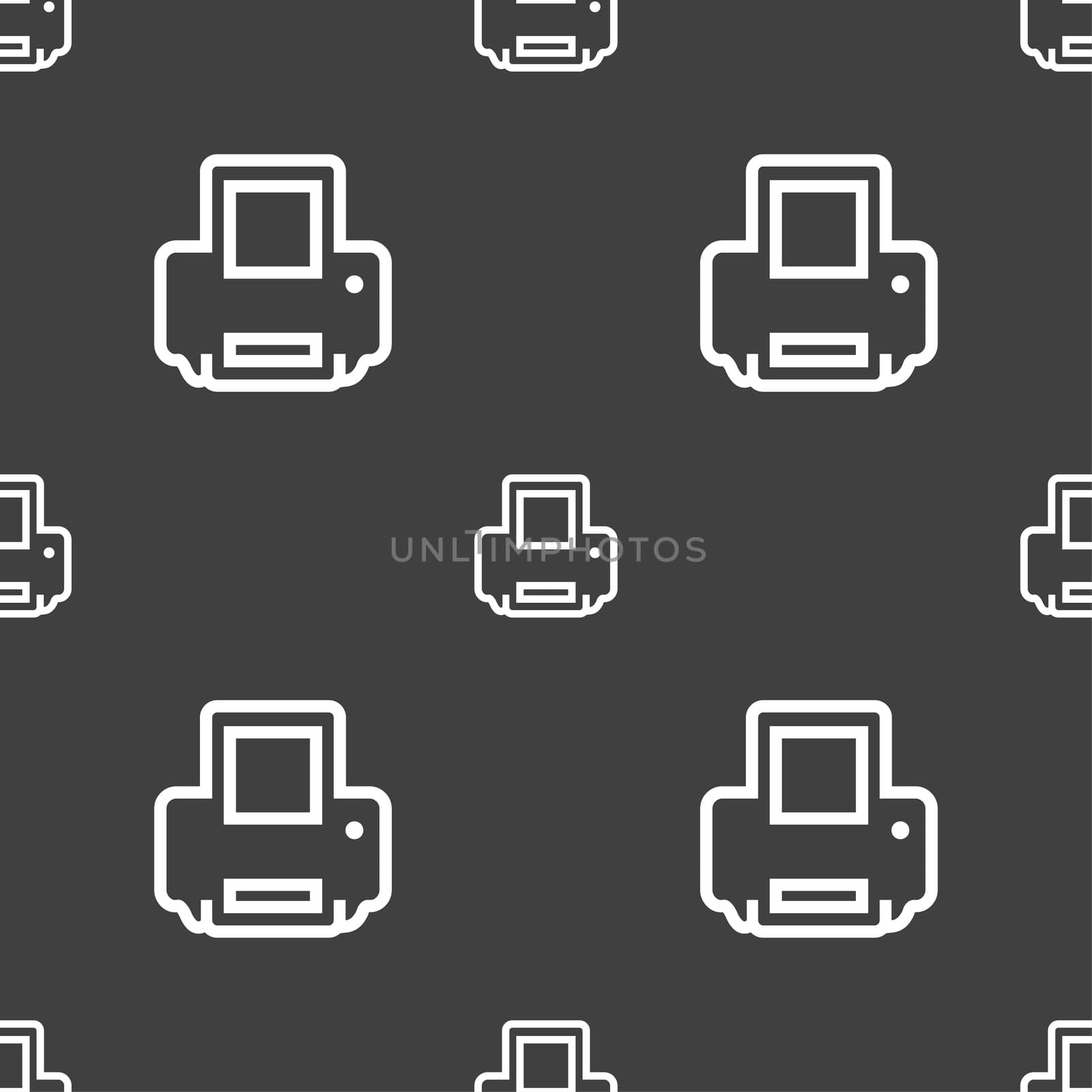 Printing icon sign. Seamless pattern on a gray background.  by serhii_lohvyniuk