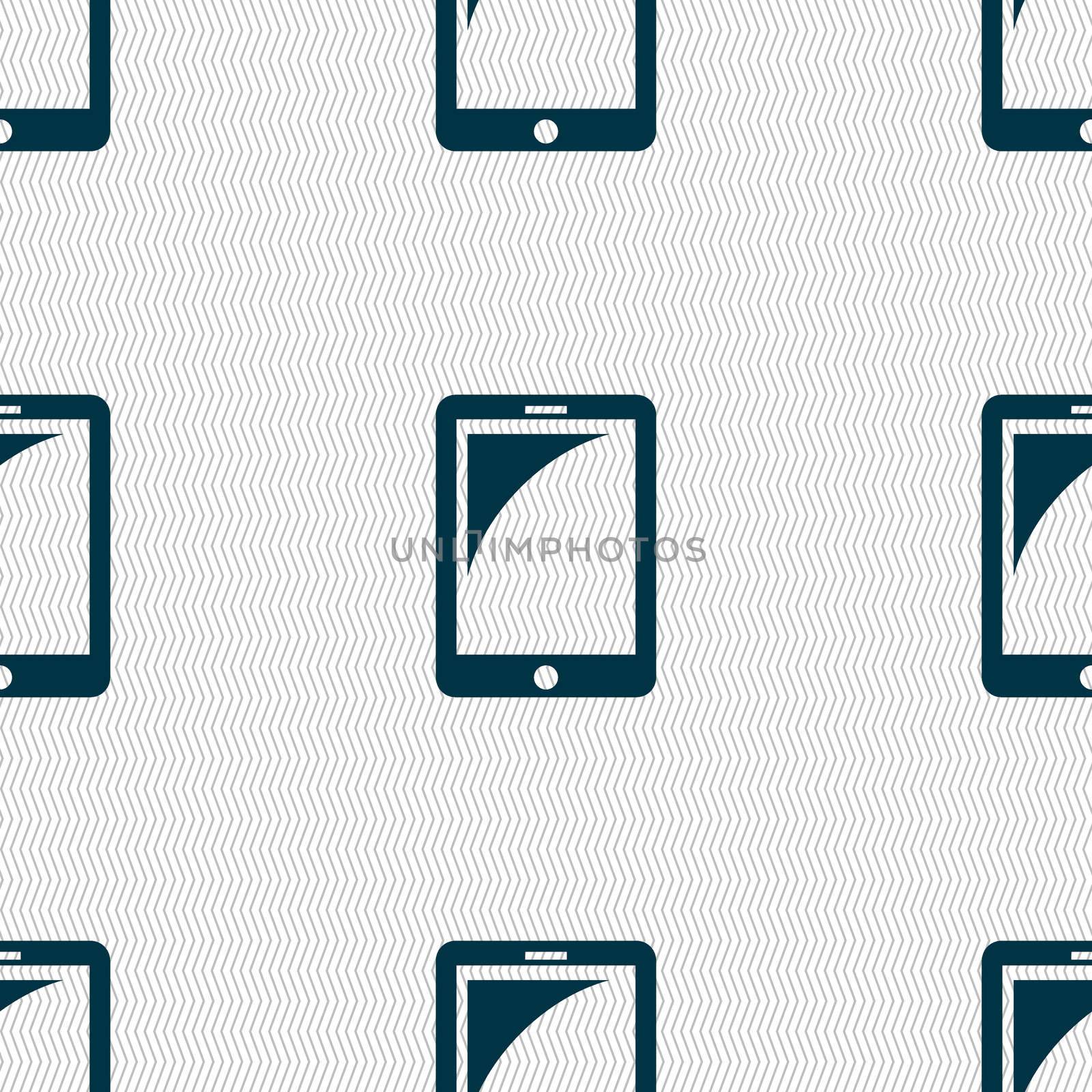 Tablet sign icon. smartphone button. Seamless abstract background with geometric shapes. illustration