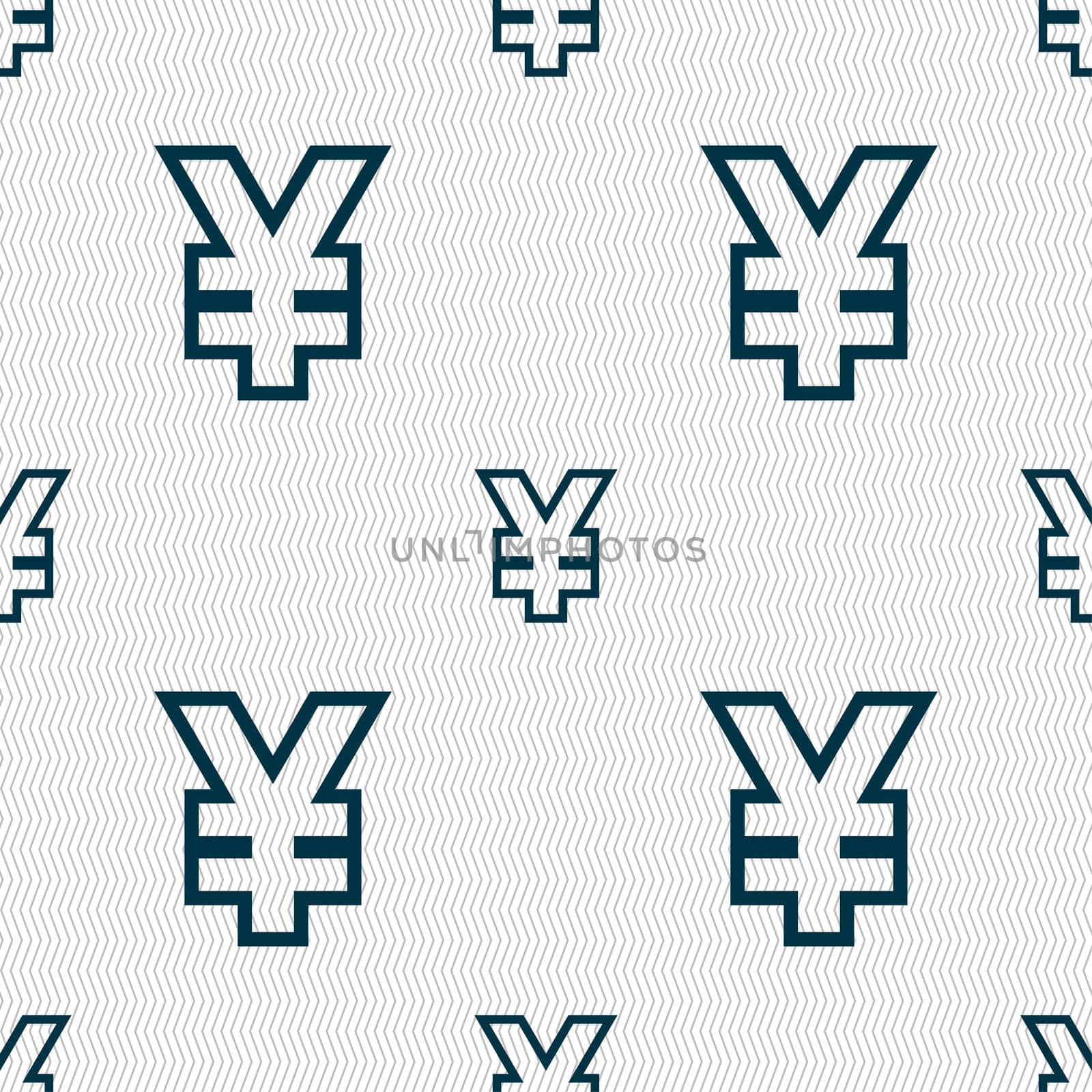 Yen JPY icon sign. Seamless pattern with geometric texture.  by serhii_lohvyniuk