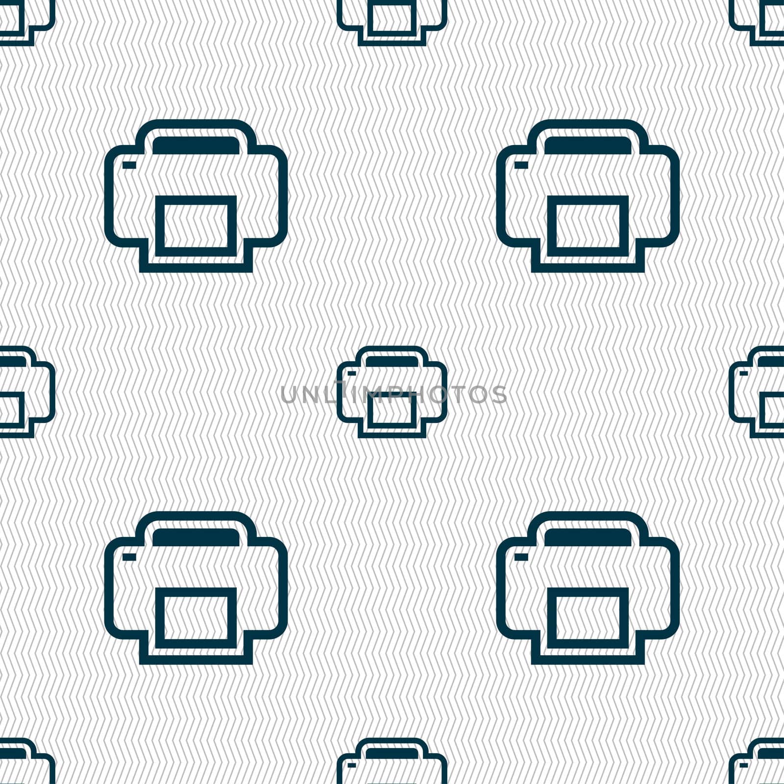 Printing icon sign. Seamless pattern with geometric texture. illustration