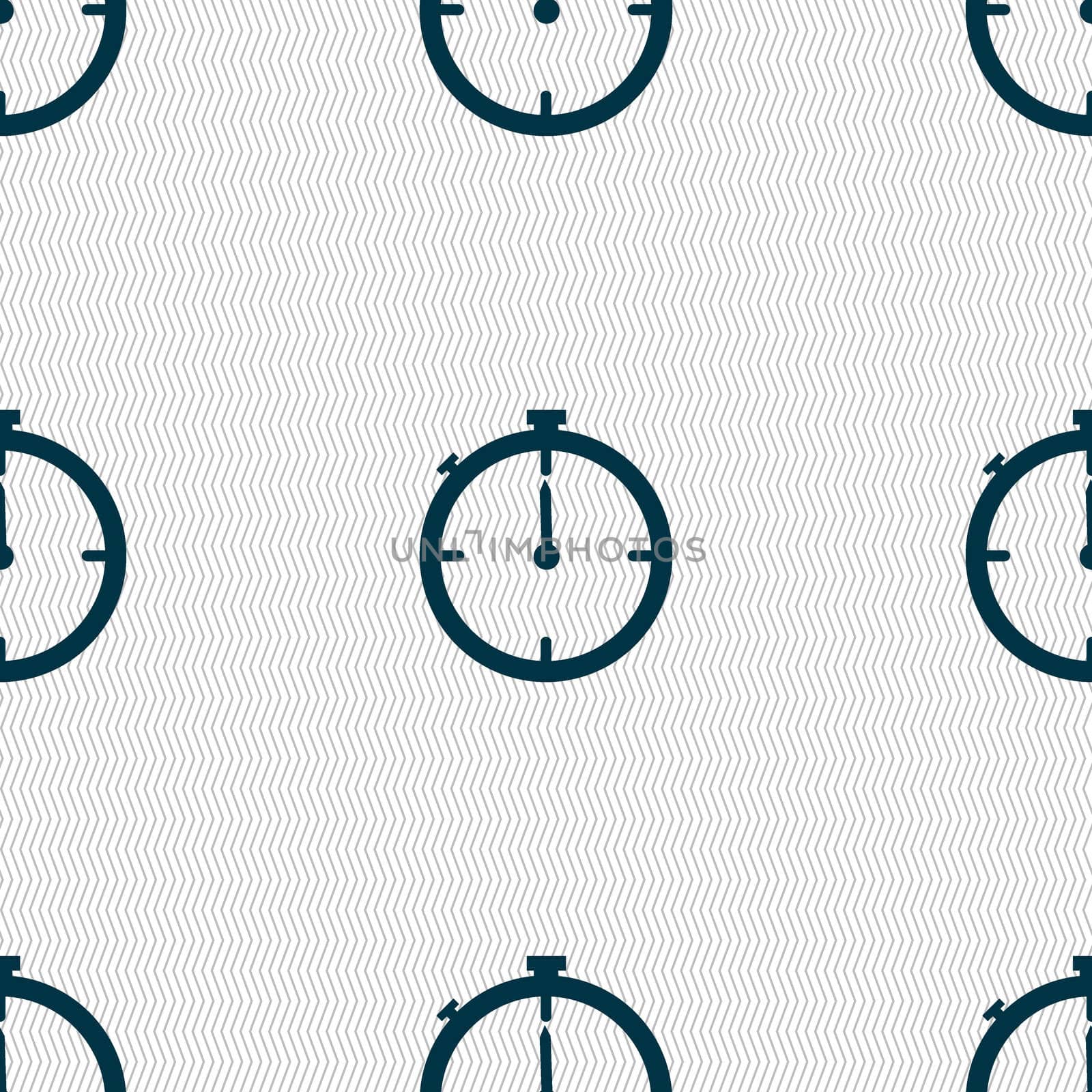 Timer sign icon. Stopwatch symbol.. Seamless abstract background with geometric shapes. illustration