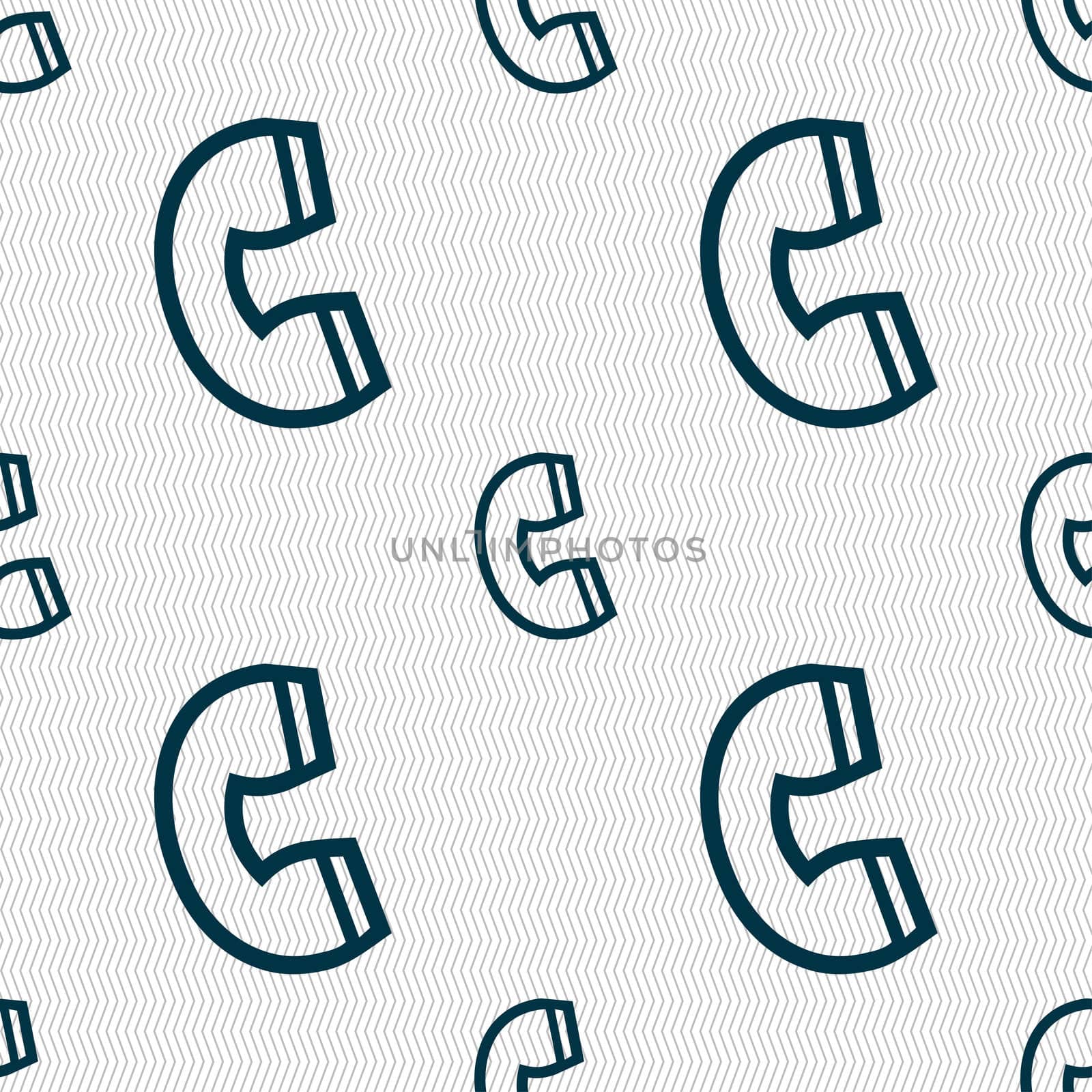 handset icon sign. Seamless pattern with geometric texture.  by serhii_lohvyniuk