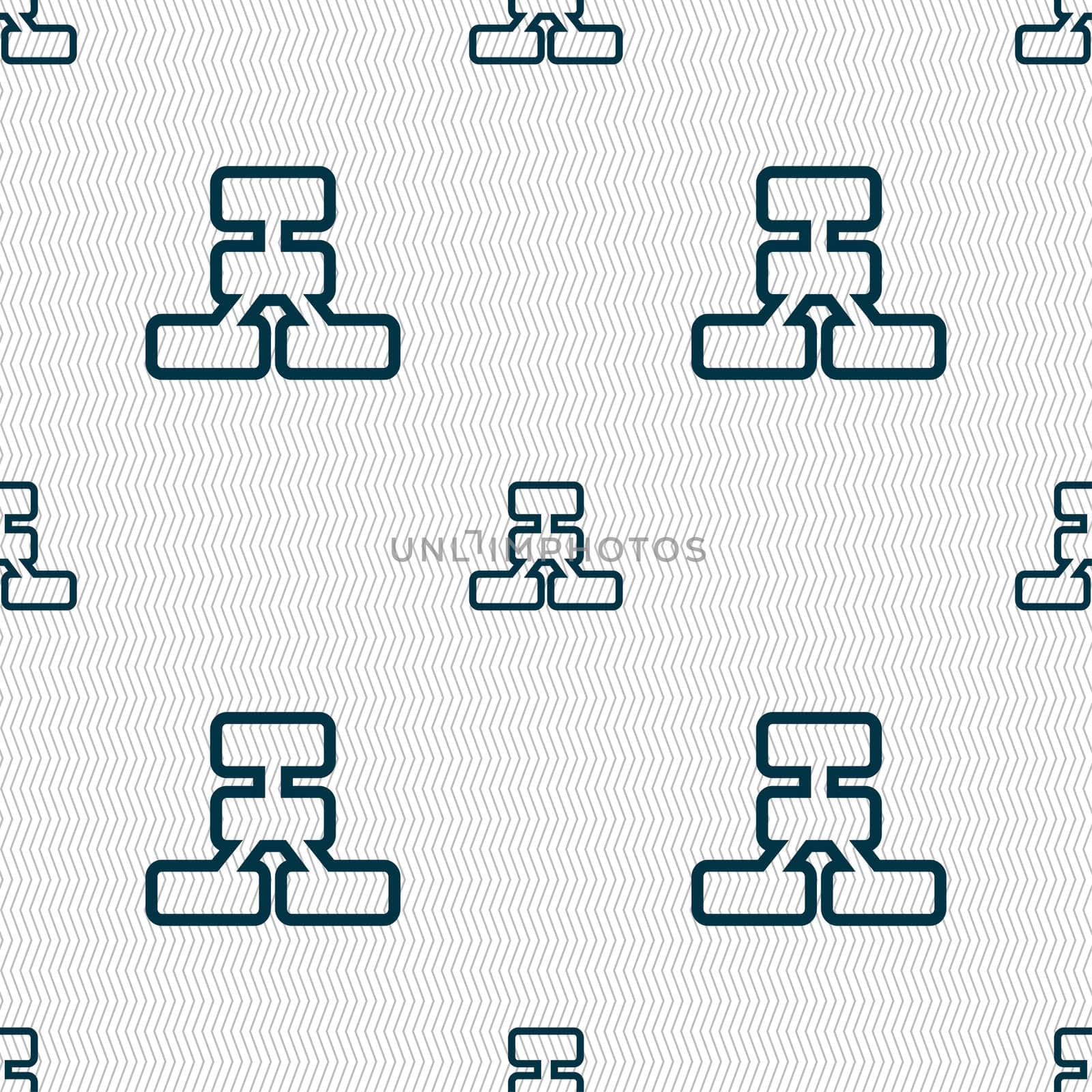 Network icon sign. Seamless pattern with geometric texture. illustration