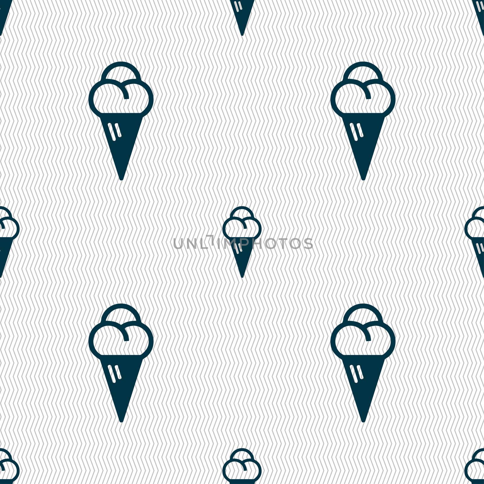 ice cream icon sign. Seamless pattern with geometric texture.  by serhii_lohvyniuk
