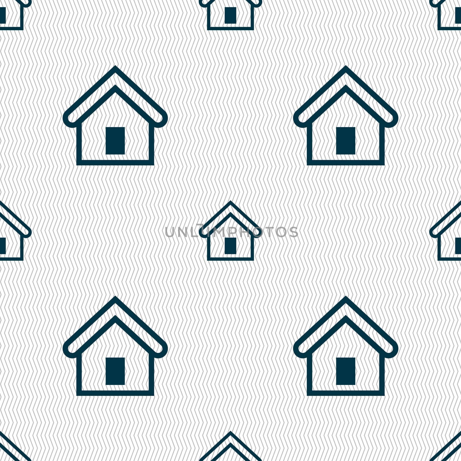 House icon sign. Seamless pattern with geometric texture.  by serhii_lohvyniuk