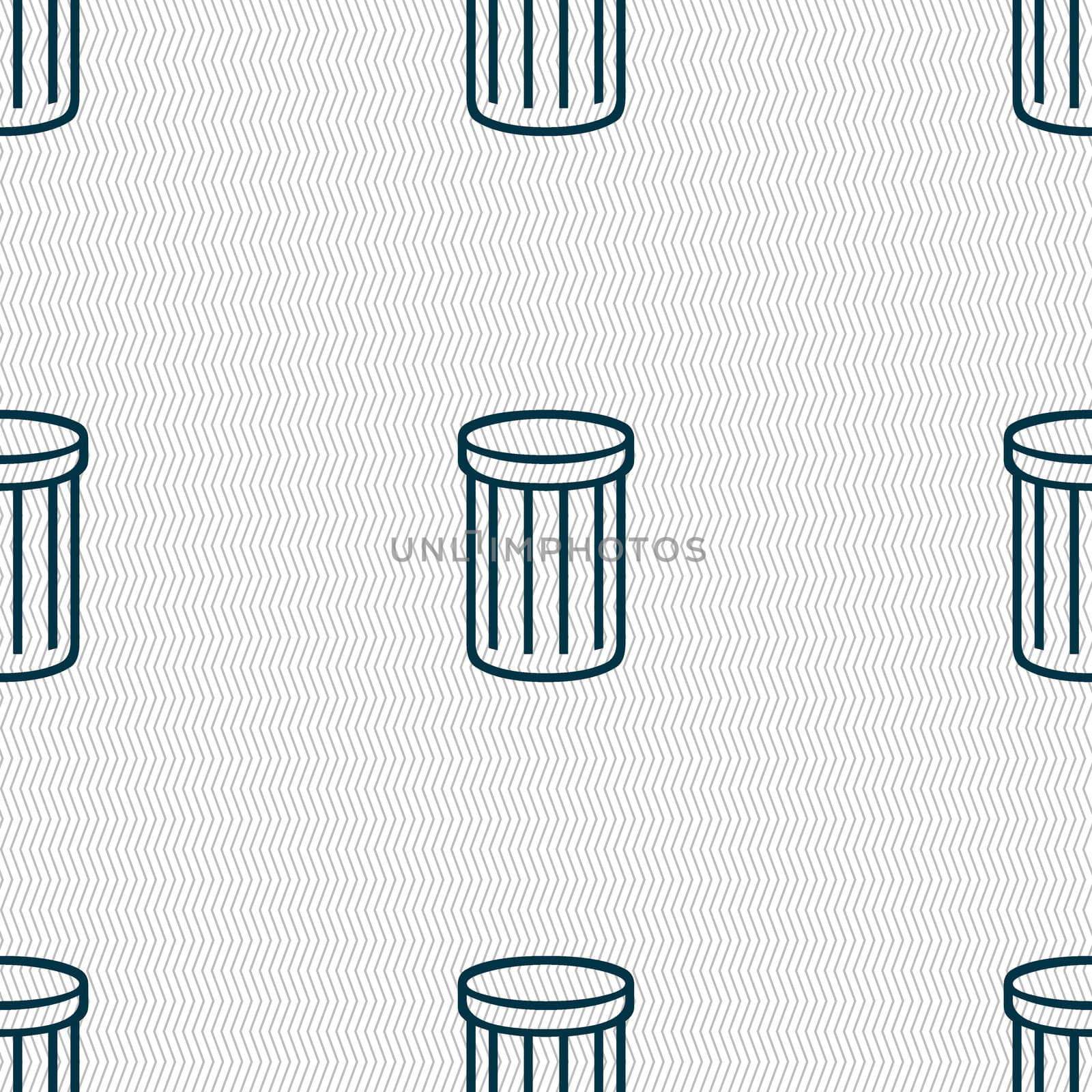 Recycle bin sign icon. Symbol. Seamless abstract background with geometric shapes. illustration