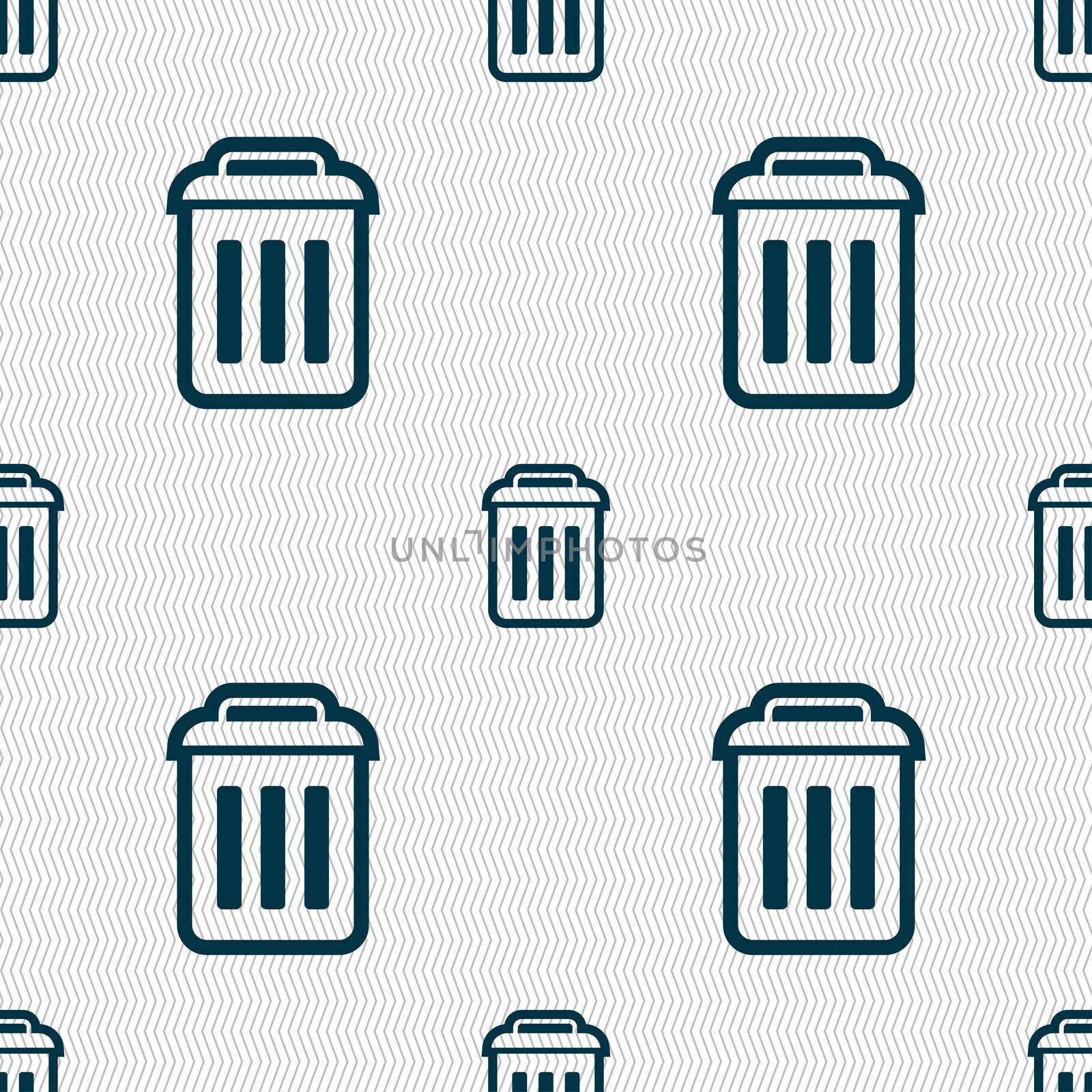 the trash icon sign. Seamless pattern with geometric texture.  by serhii_lohvyniuk