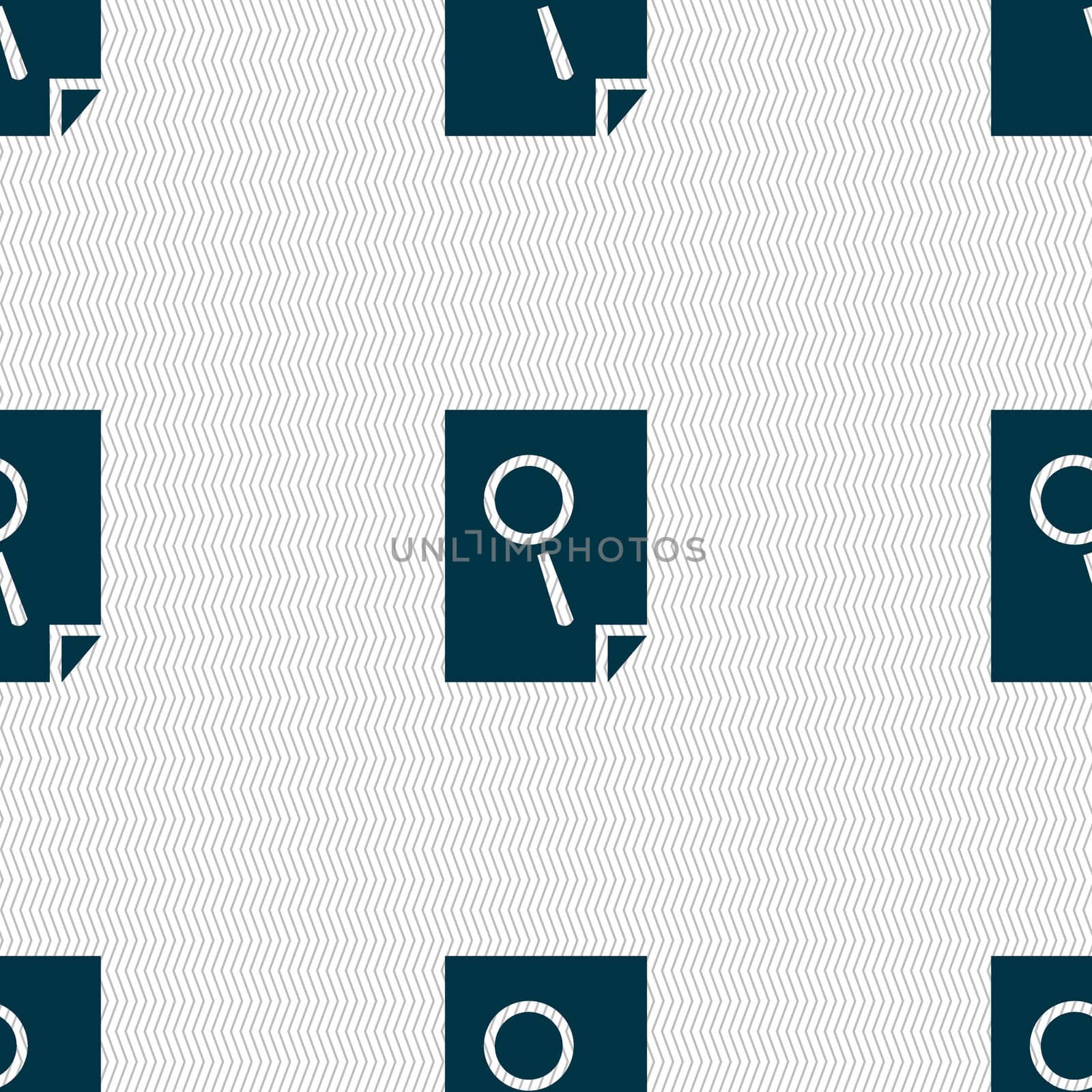 Search in file sign icon. Find in document symbol. Seamless abstract background with geometric shapes. illustration